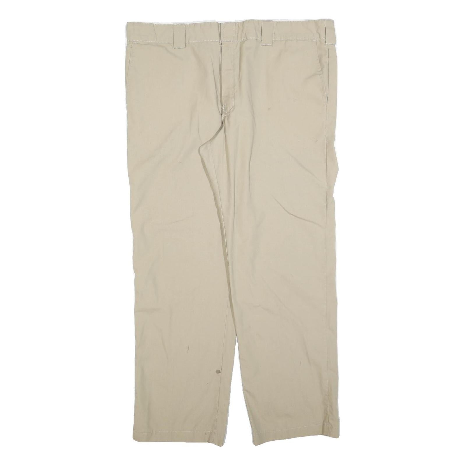 DICKIES Mens Cotton Blend Beige Relaxed Straight Trousers W40 L32 Workwear Refurbished - N/A refurbished available on Cerqular