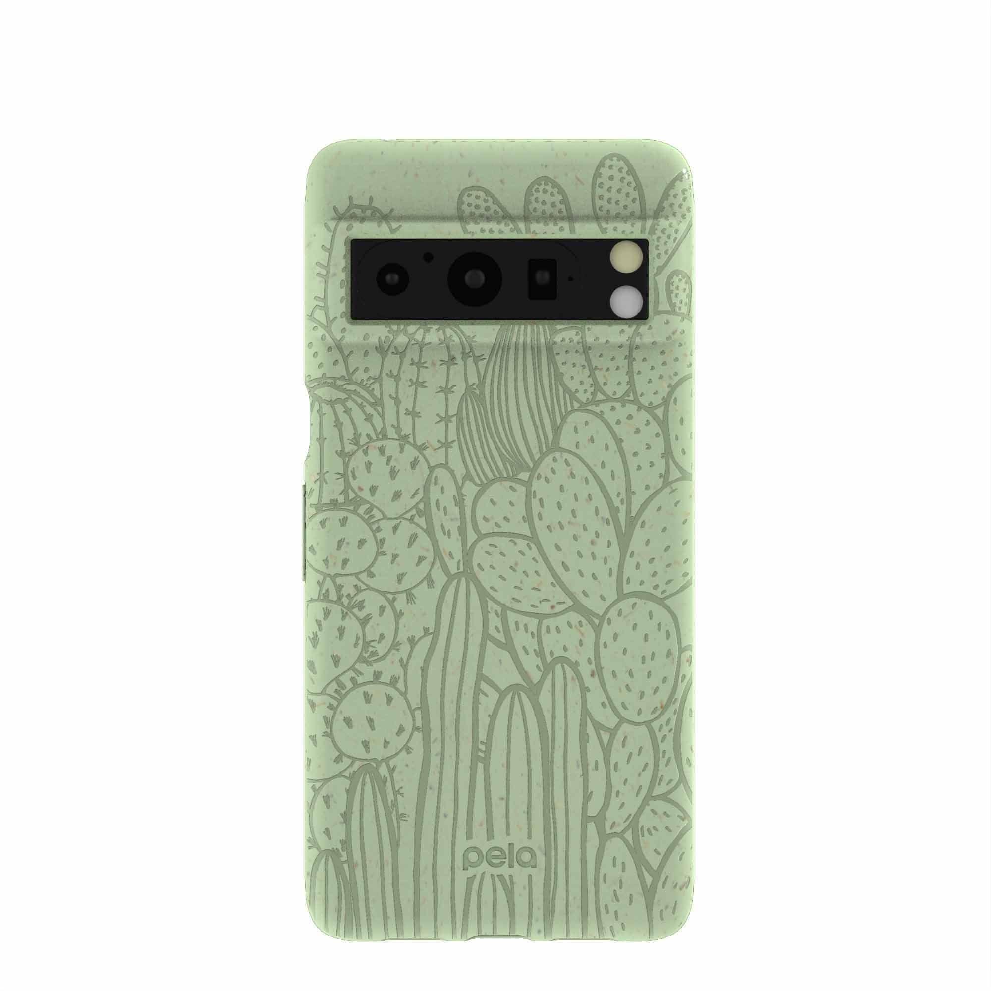 Sage Green Cacti Google Pixel 8 Pro Case Refurbished - Pela Case refurbished available on Cerqular