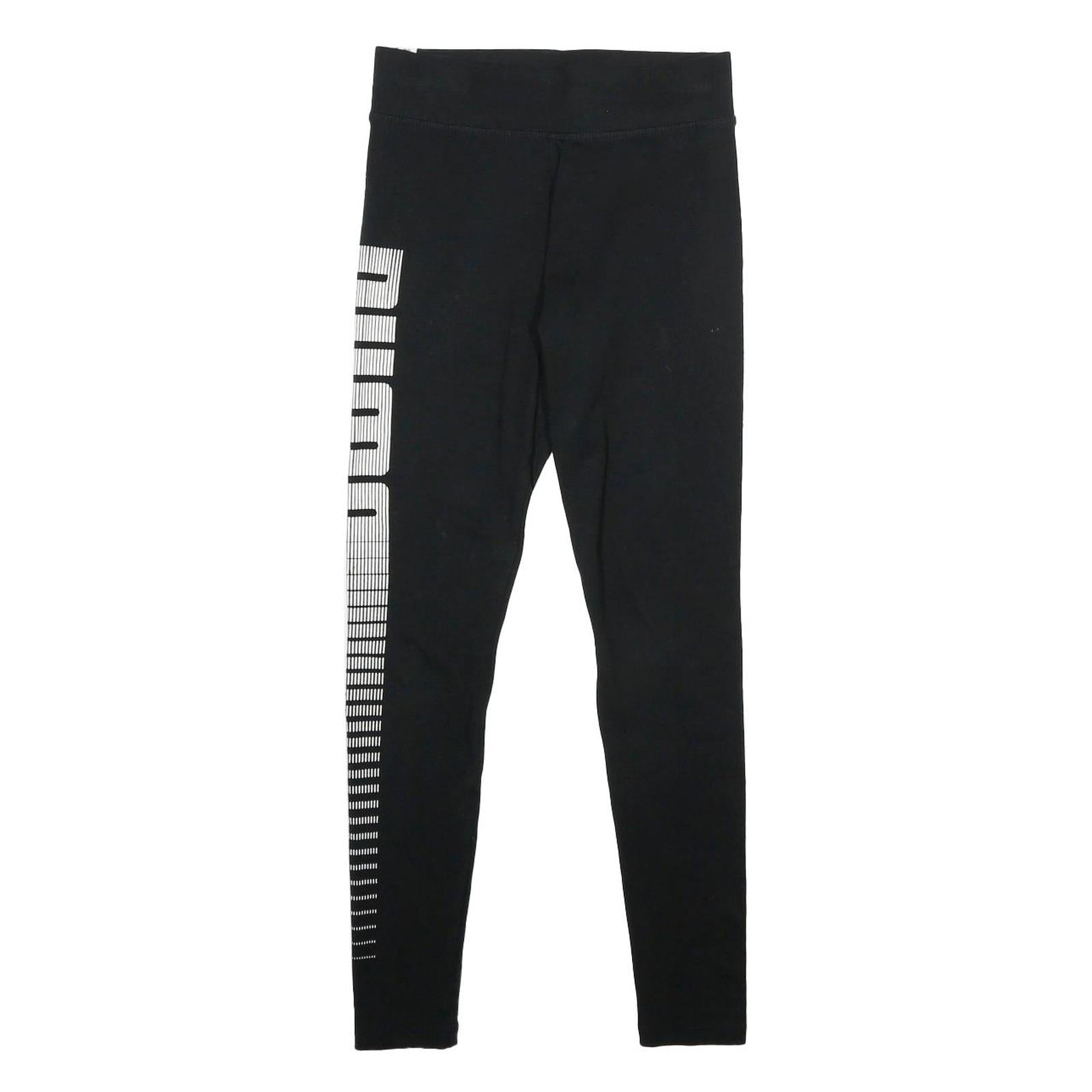 PUMA Womens Joggers Black Slim Tapered UK 8 W24 L27 Logo Print Activewear Refurbished - N/A refurbished available on Cerqular