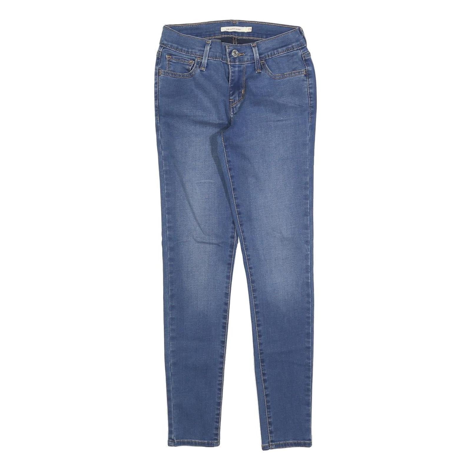 LEVI'S 710 Womens Jeans Blue Slim Skinny Denim Medium W25 L27 Stretch Zip Refurbished - N/A refurbished available on Cerqular