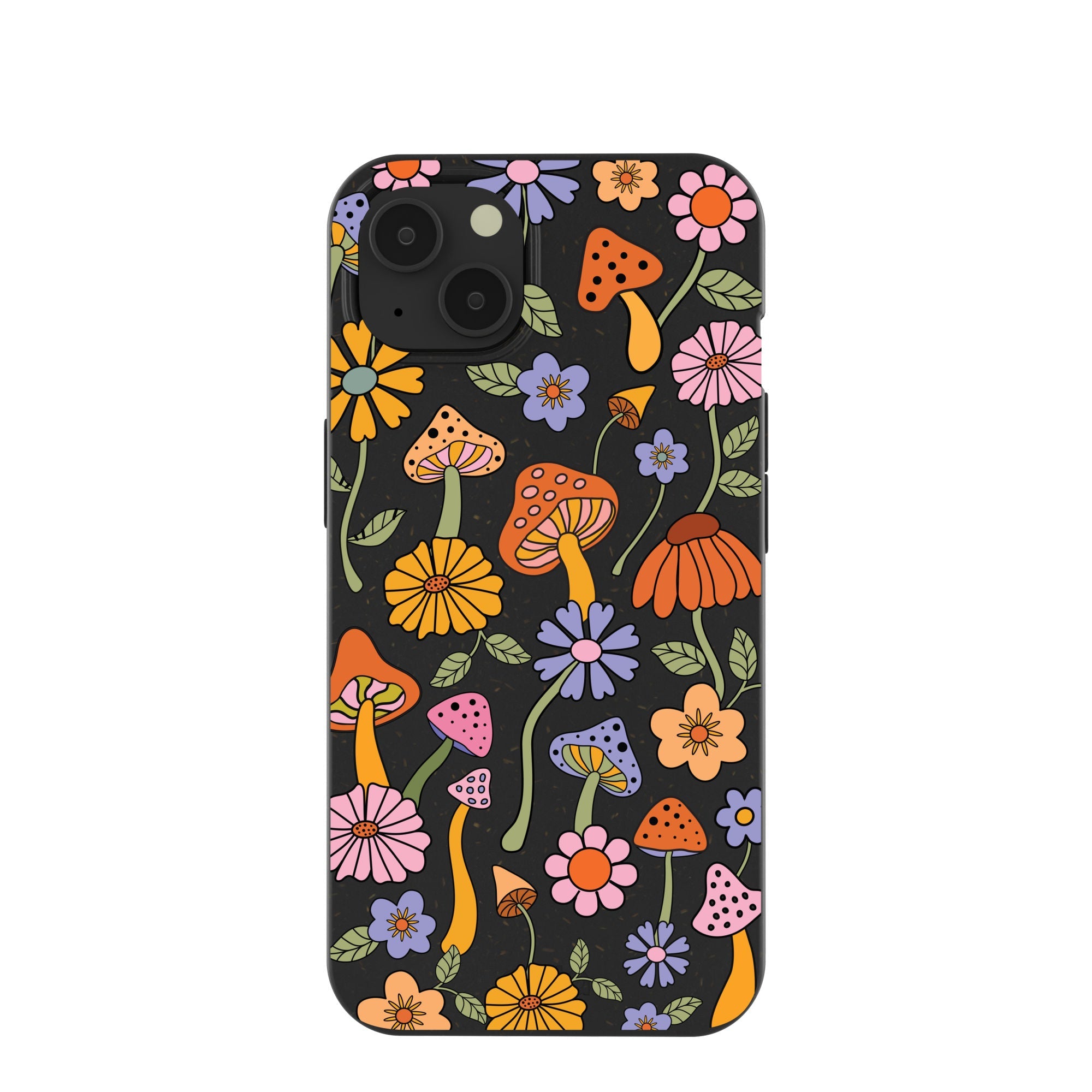 Black Midnight Shrooms iPhone 13 Case Refurbished - Pela Case refurbished available on Cerqular