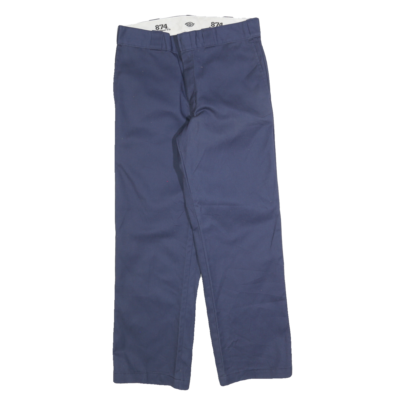 DICKIES Mens Cotton Blend Navy Regular Straight Trousers W32 L30 Workwear Zip Refurbished - N/A refurbished available on Cerqular