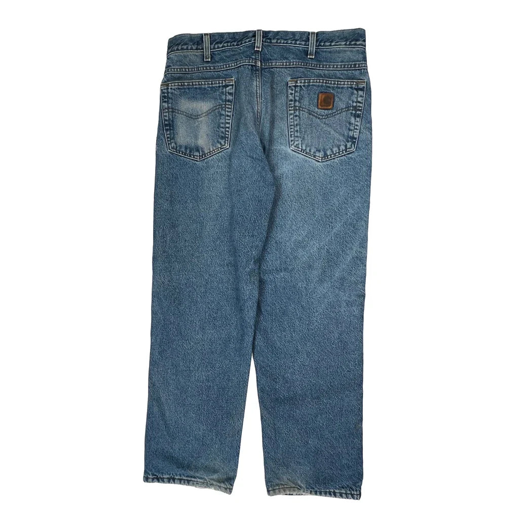 Carhartt Jeans - 34W 30L Blue Denim Refurbished - Thrifted (note: this is a term often used to describe second- refurbished available on Cerqular
