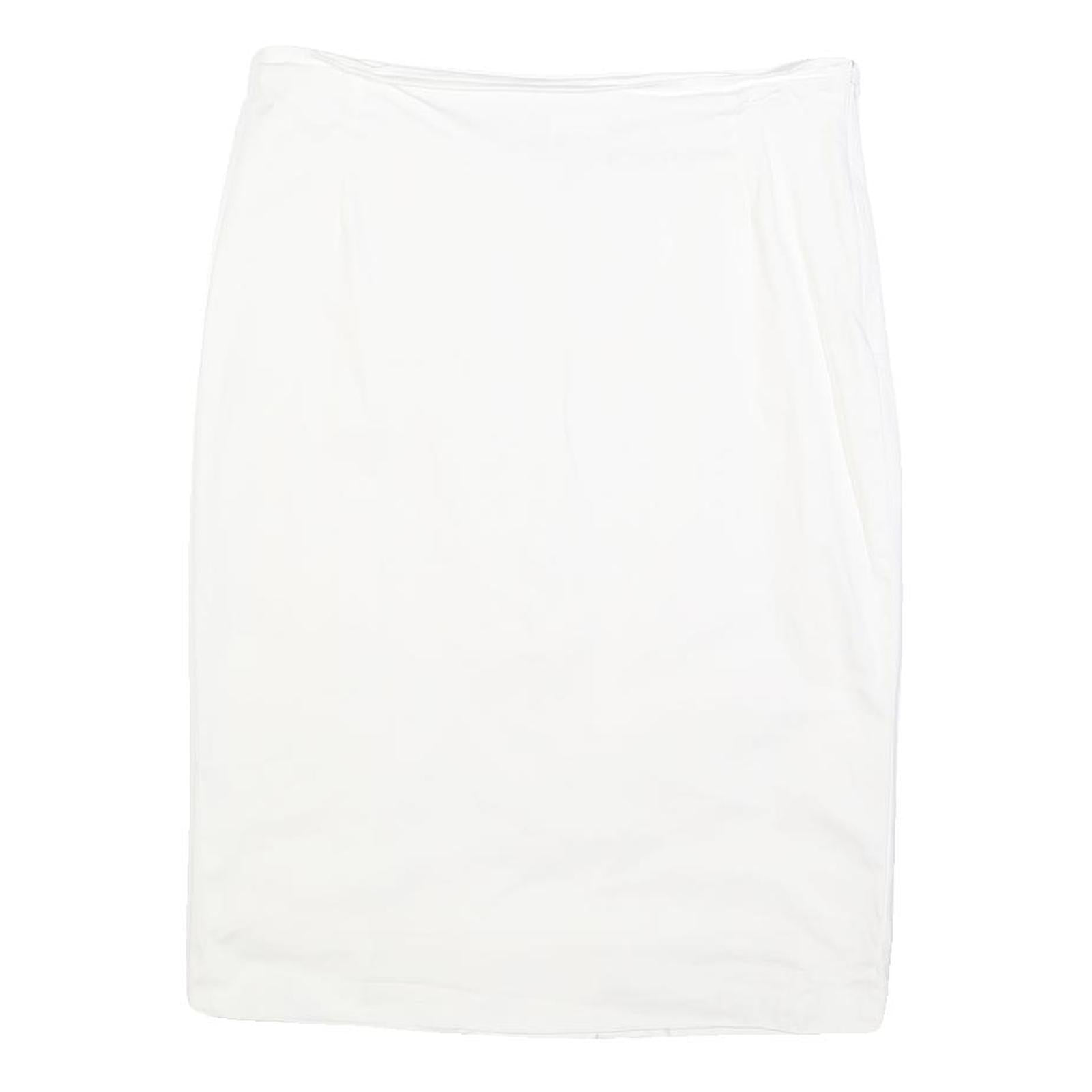 MAX MARA STUDIO Womens White Pencil Knee Length Cotton Blend Skirt UK 14 Elegant Refurbished - N/A refurbished available on Cerqular