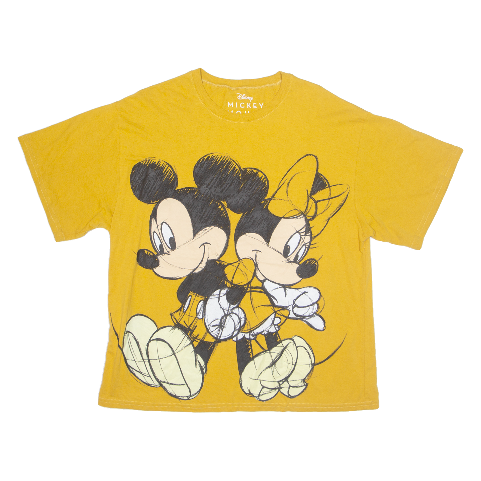DISNEY Minnie & Mickey Mens T-Shirt Yellow USA M Refurbished - N/A refurbished available on Cerqular