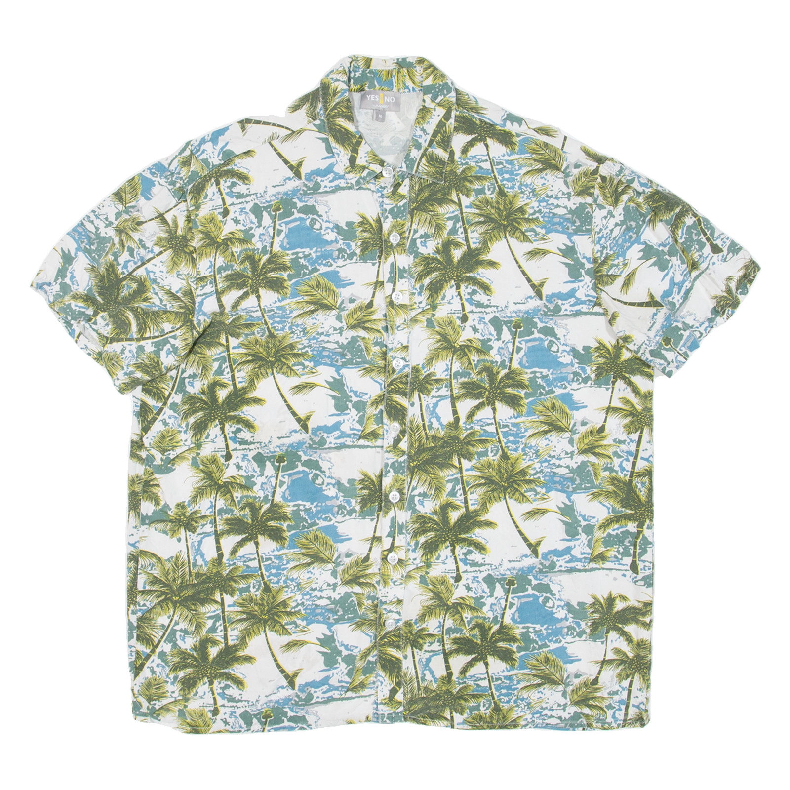 YES OR NO Mens Hawaiian Shirt Blue Floral M Refurbished - N/A refurbished available on Cerqular