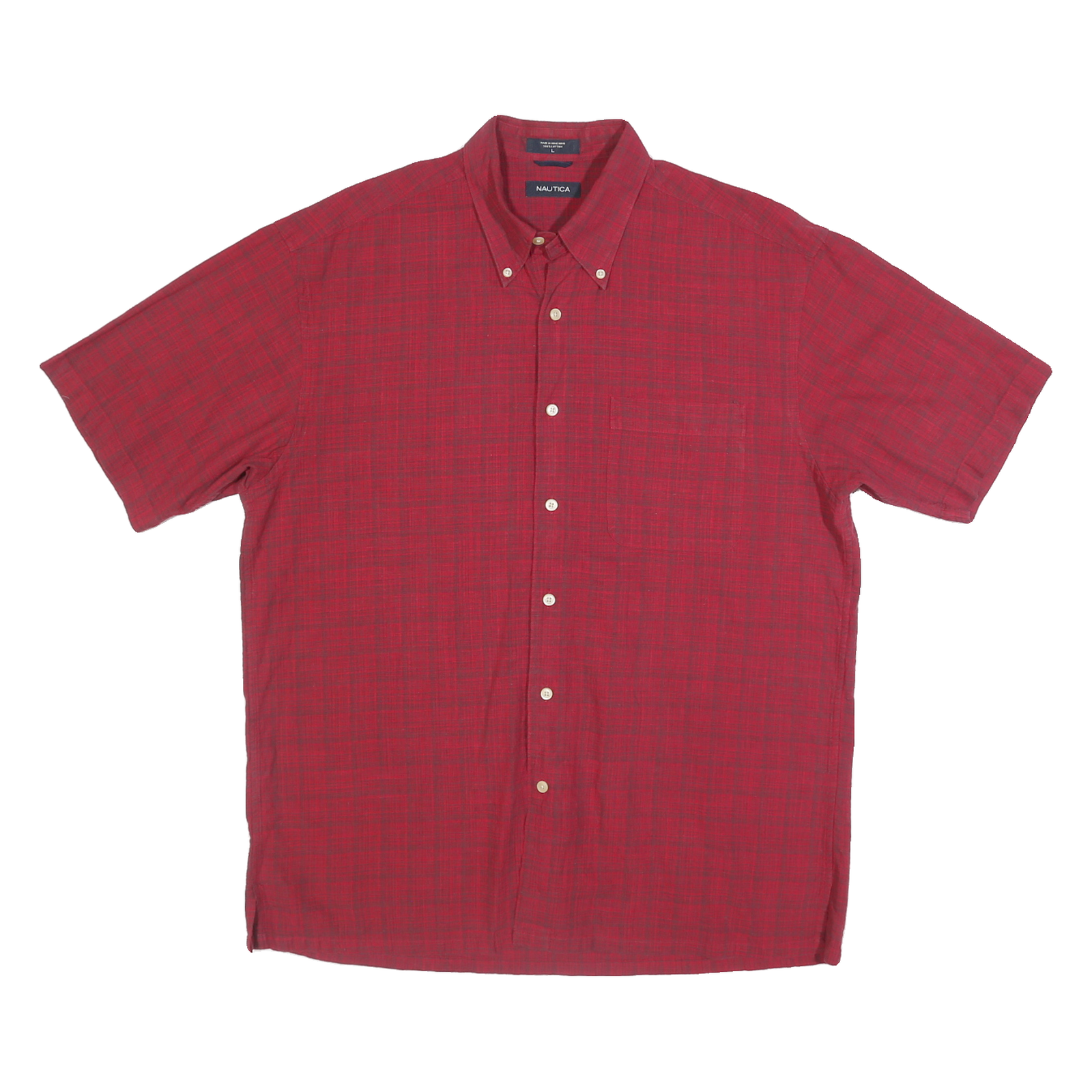 Buy NAUTICA Mens Red Check Shirt L Button Down Casual Cotton Summer Refurbished - $18.19 NAUTICA Mens Red Check Shirt L Button Down Casual Cotton Summer Refurbished - N/A refurbished available on Cerqular
