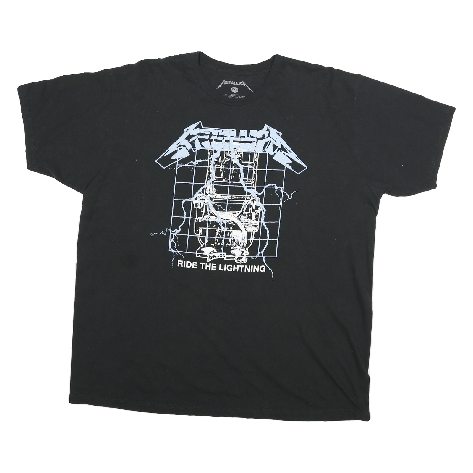 METALLICA Mens Black & White Ride The Lightning Graphic T-Shirt 2XL Short Sleeve Refurbished - N/A refurbished available on Cerqular