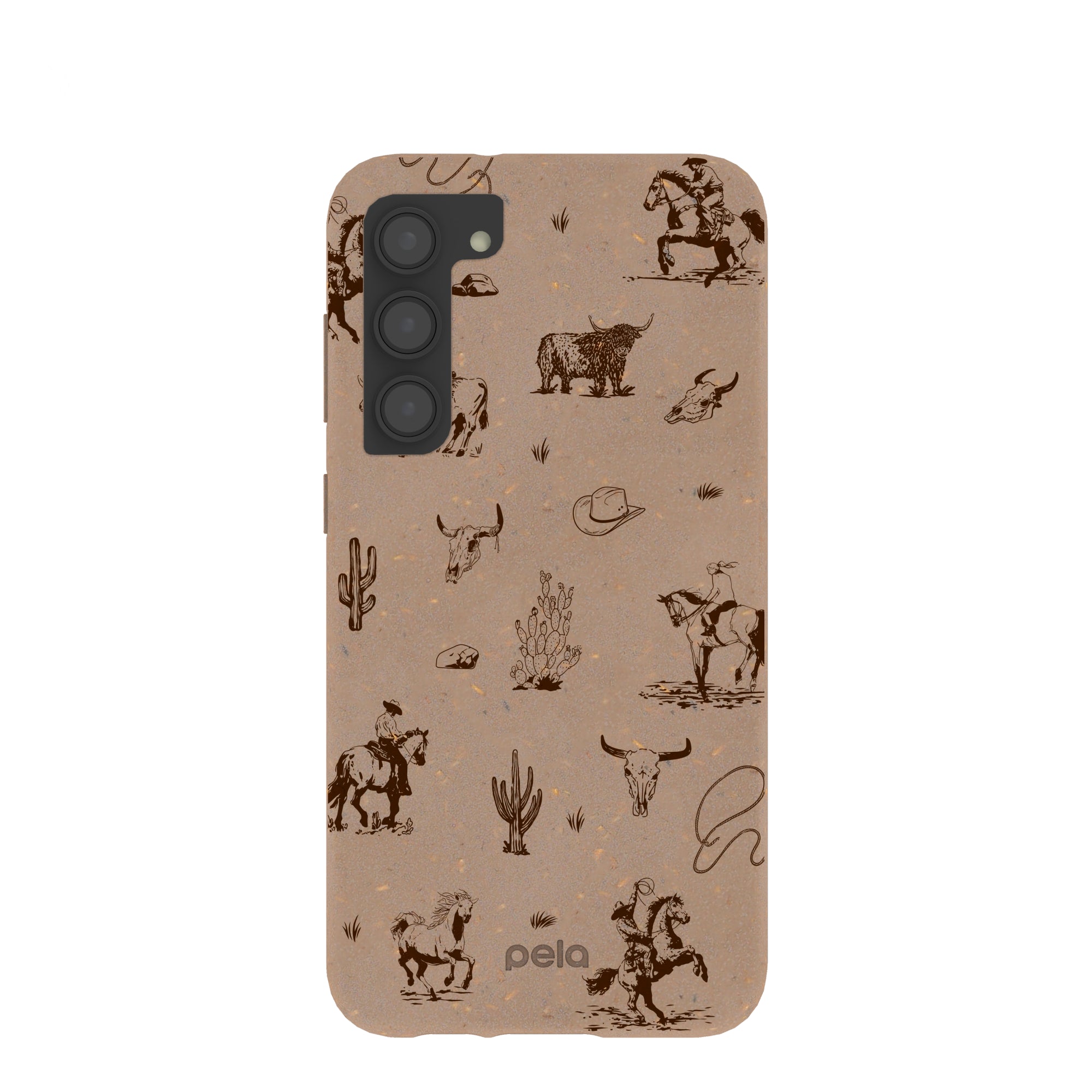 Chocolate Brown Wild Frontier Samsung Galaxy S23+(Plus) Case Refurbished - Pela Case refurbished available on Cerqular