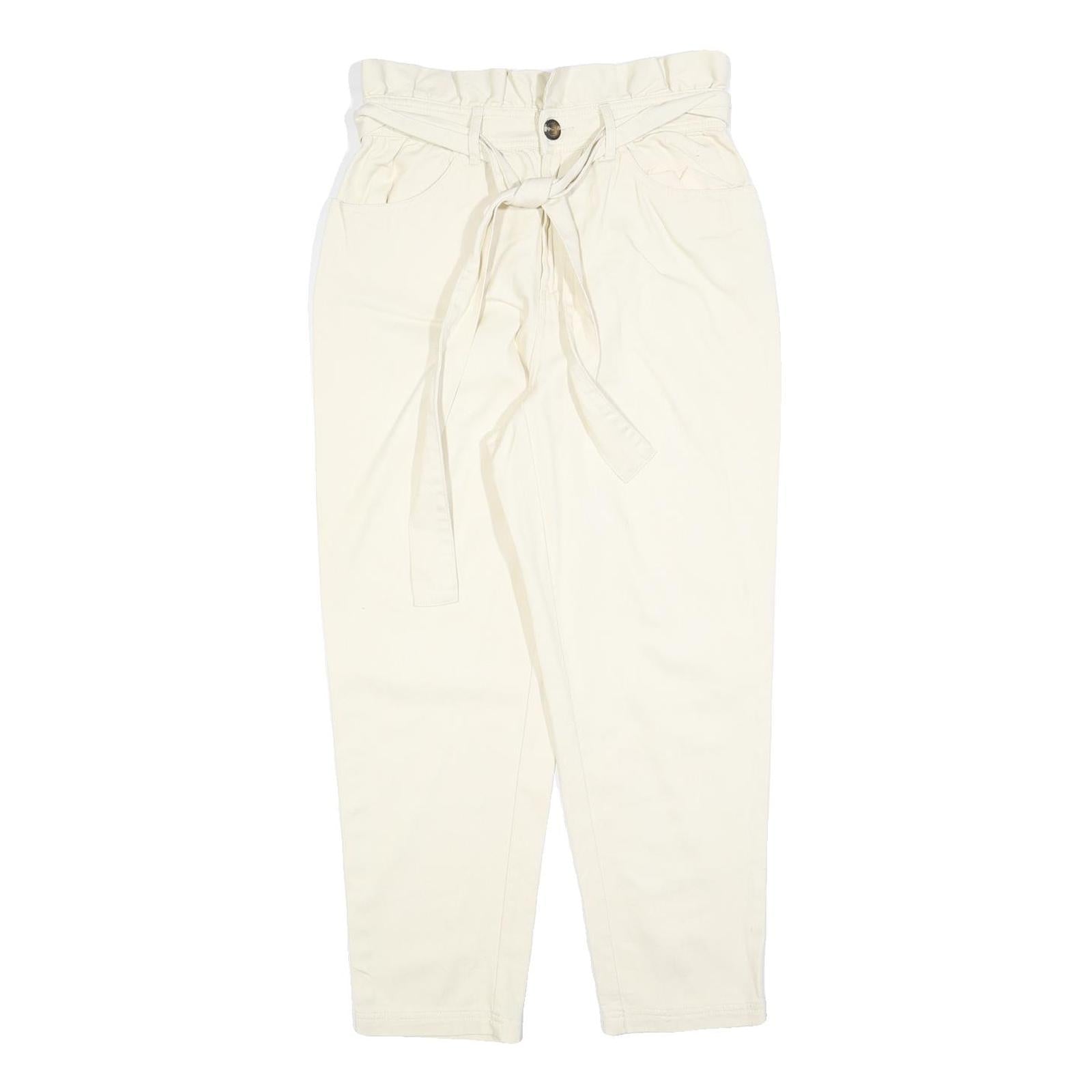 WHO WHAT WEAR Womens Cotton Blend White Regular Fit Straight Leg Trousers W28 Refurbished - N/A refurbished available on Cerqular