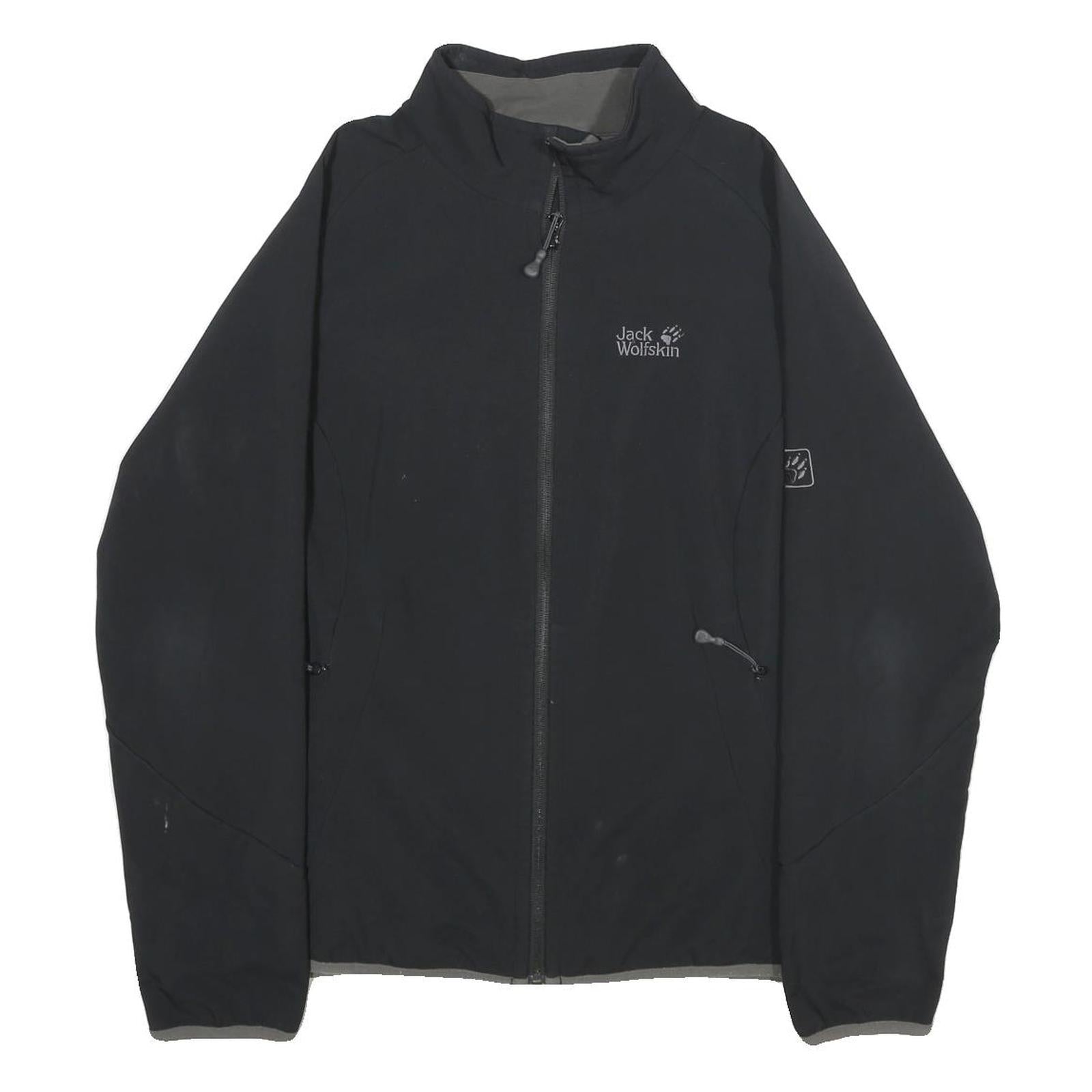 JACK WOLFSKIN Womens Black Outdoor Jacket 2XL Zip Plain Functional Comfort Refurbished - N/A refurbished available on Cerqular