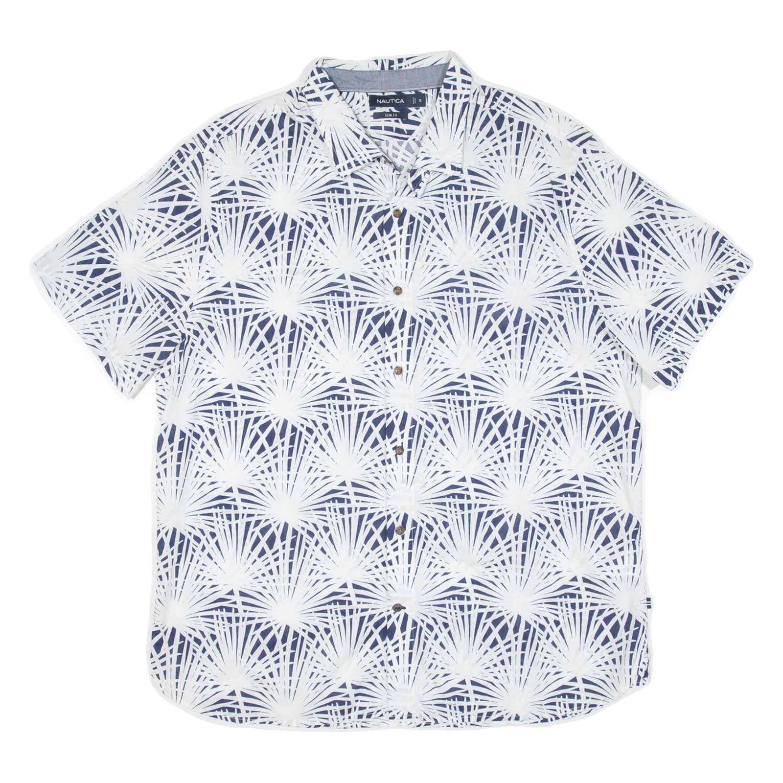 NAUTICA Slim Fit Mens Shirt White Floral XL Refurbished - N/A refurbished available on Cerqular
