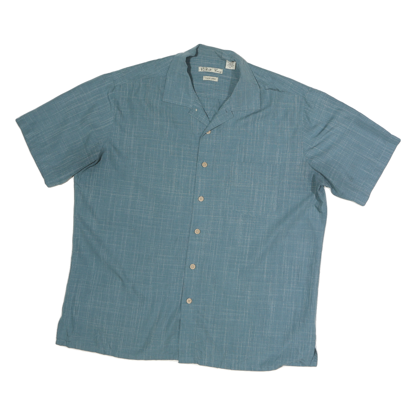 BATICK BAY Mens Blue Shirt XL Cotton Casual Short Sleeve Summer Lightweight Refurbished - N/A refurbished available on Cerqular