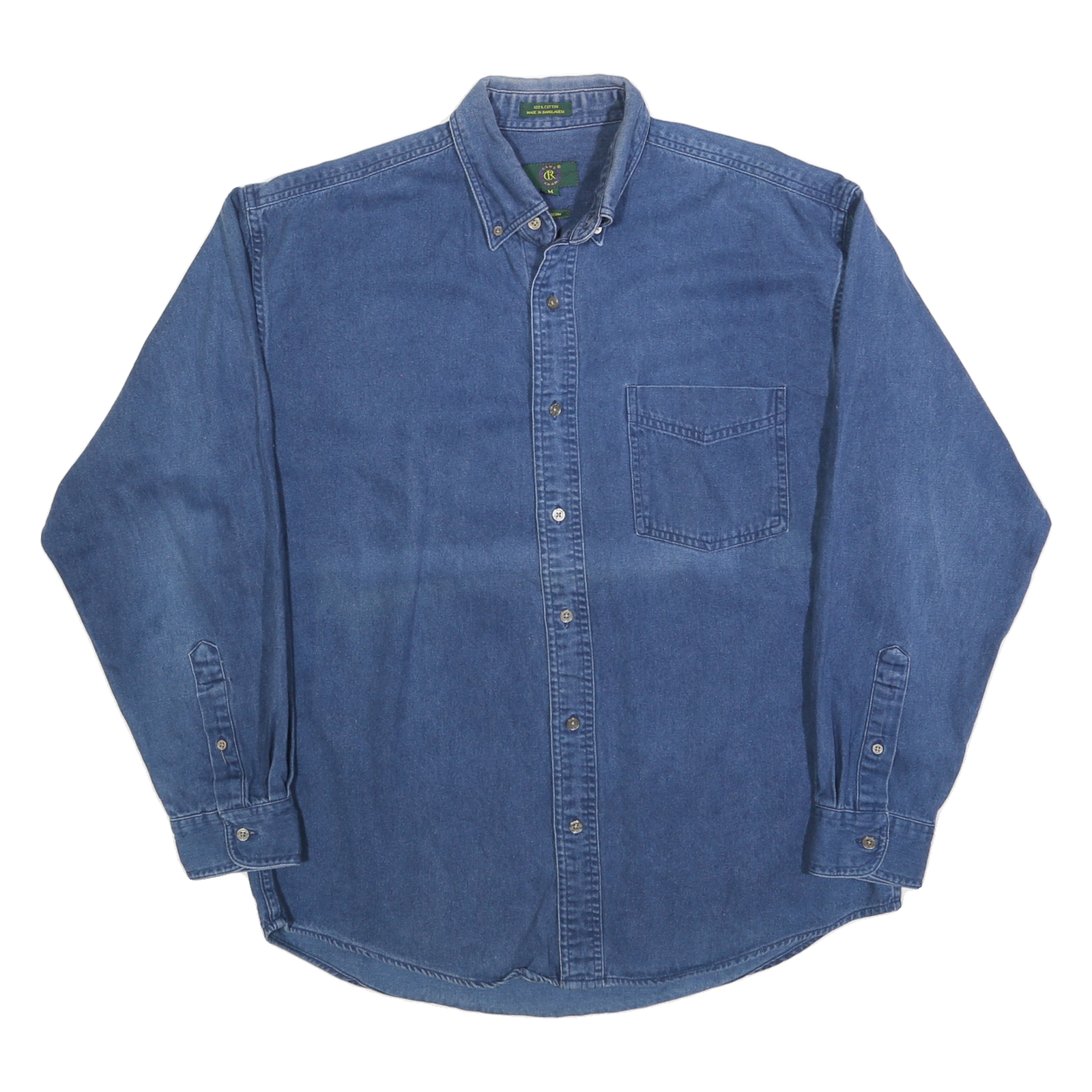 CLUB ROOM Mens Blue Denim Shirt M Casual Button-Down Long Sleeve Cotton Refurbished - N/A refurbished available on Cerqular