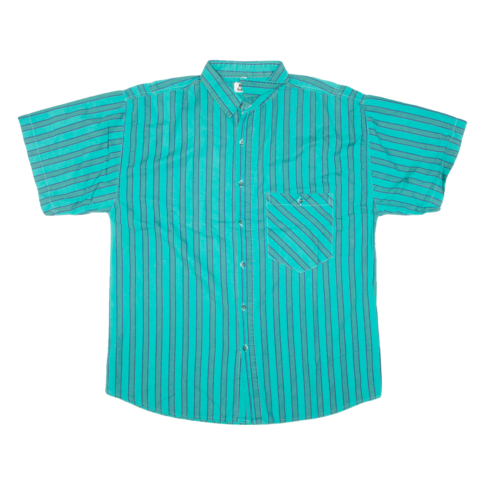 MARCEL SCHEINER Mens Shirt Green Striped M Refurbished - N/A refurbished available on Cerqular