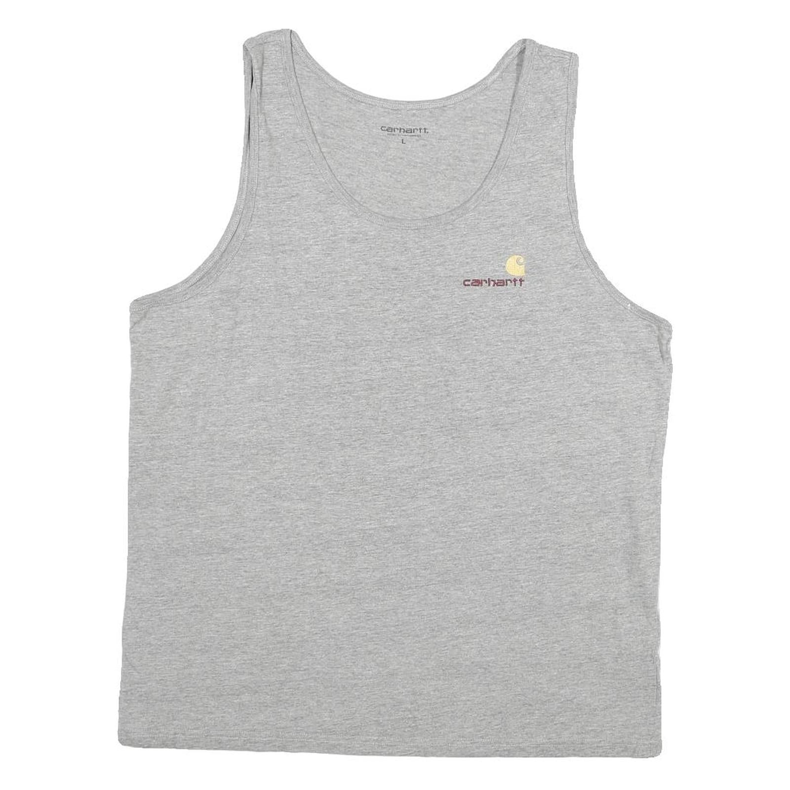 CARHARTT Mens Grey Vest L Sleeveless Crew Neck Cotton Blend Casual Refurbished - N/A refurbished available on Cerqular