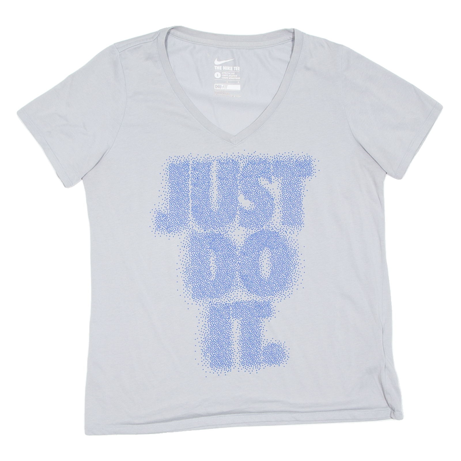 NIKE Womens T-Shirt Grey V-Neck L Refurbished - N/A refurbished available on Cerqular