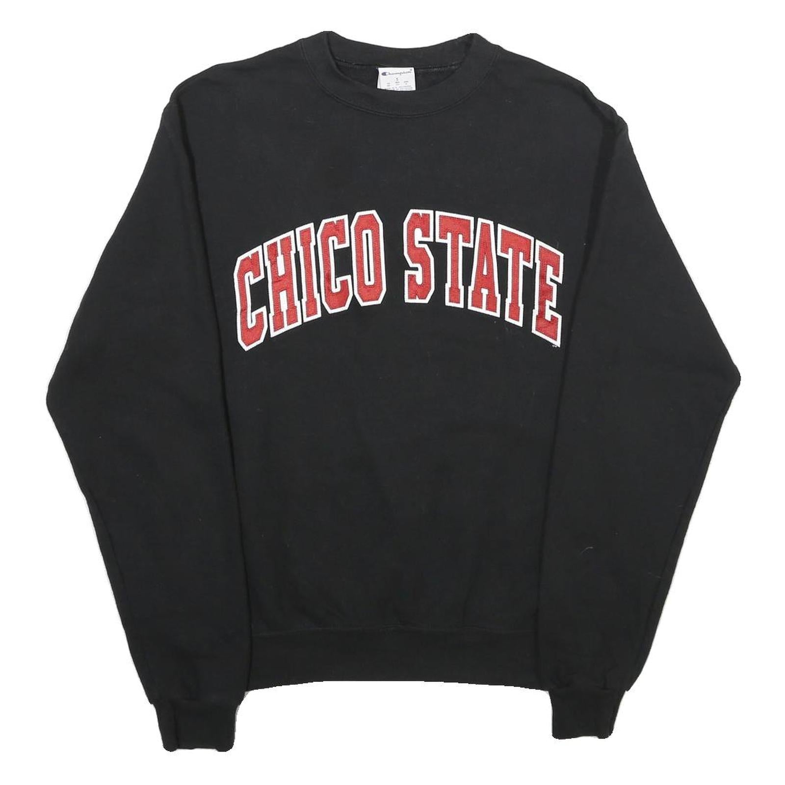 CHAMPION Mens Black Chico State Crew Neck S Cotton Blend Casual Sweatshirt Refurbished - N/A refurbished available on Cerqular