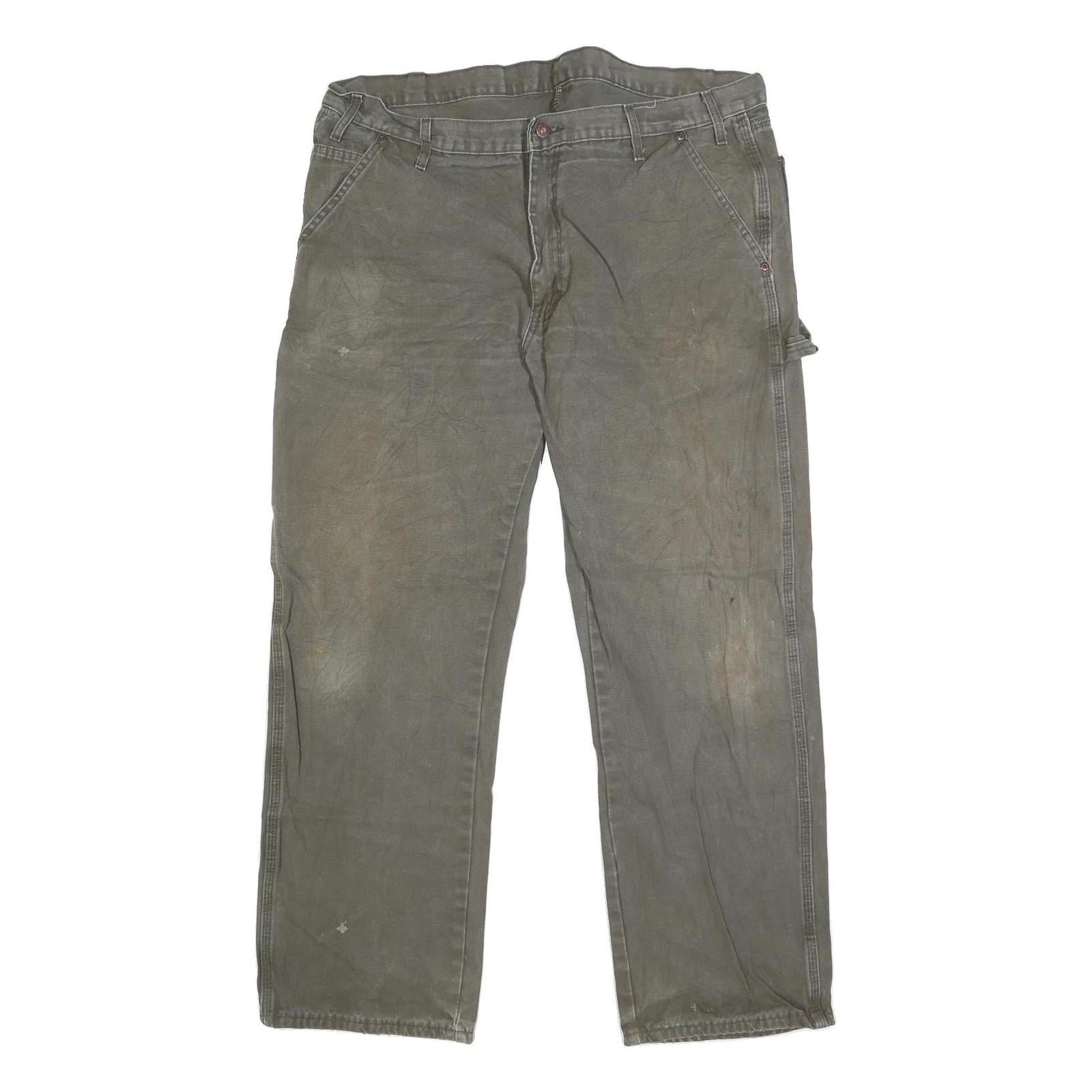 DICKIES Mens Green Regular Straight Denim Cotton Blend Medium W40 L31 Workwear Refurbished - N/A refurbished available on Cerqular