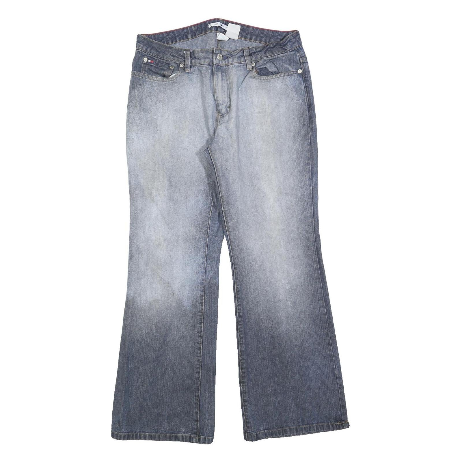 TOMMY HILFIGER Womens Jeans Blue Regular Wide-Leg Denim Rinse W32 L30 Casual Refurbished - N/A refurbished available on Cerqular