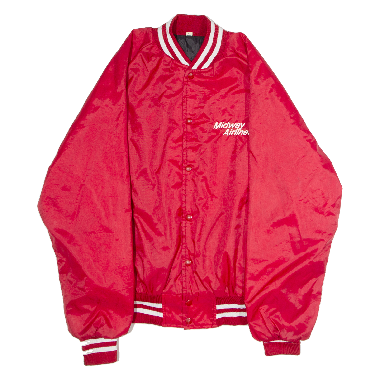 RUBIN BROS Midway Airlines Mens Bomber Jacket Red Nylon 90s USA L Refurbished - N/A refurbished available on Cerqular