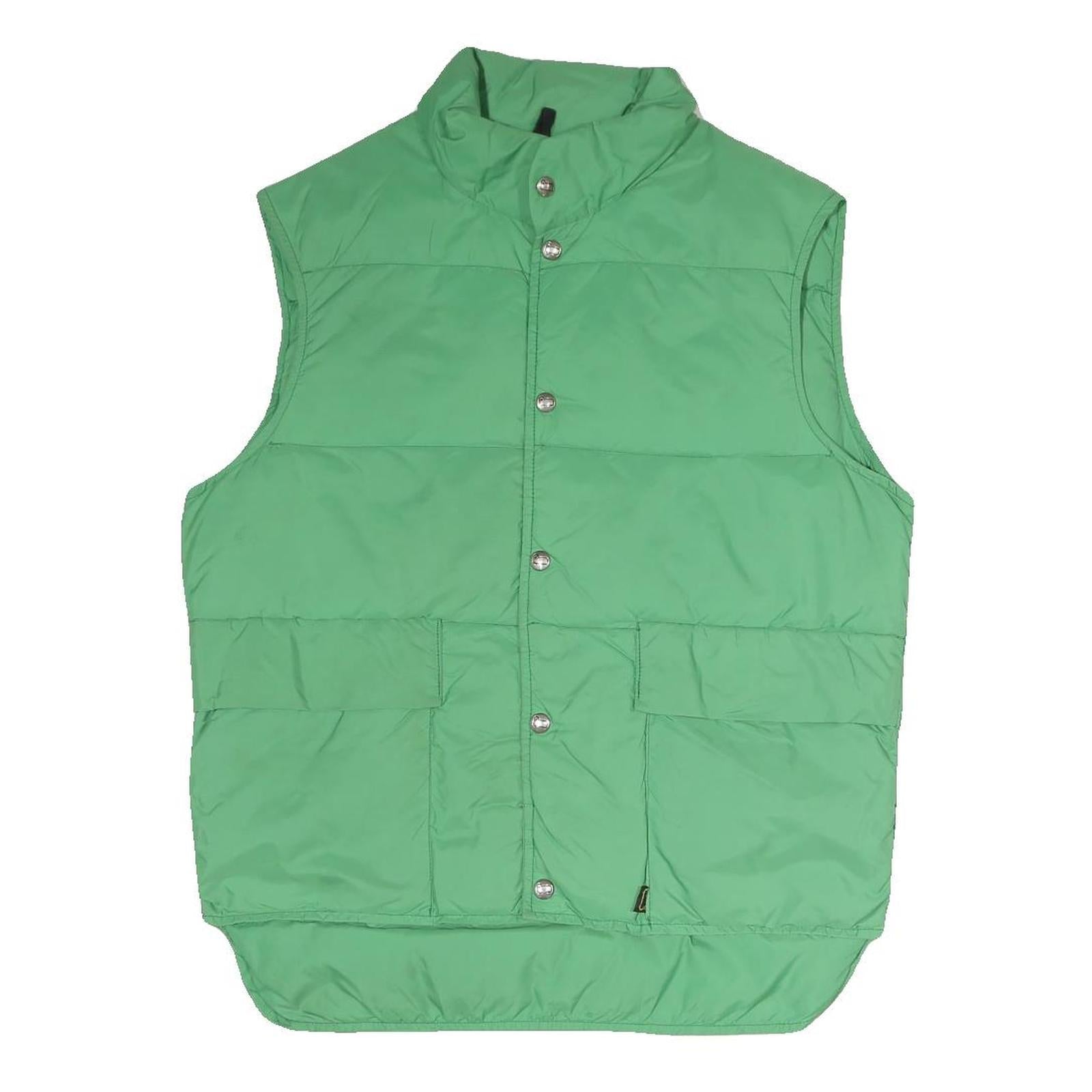 WOOLRICH Mens Green Button Jacket S Polyester Blend Plain Sleeveless Outdoor Refurbished - N/A refurbished available on Cerqular