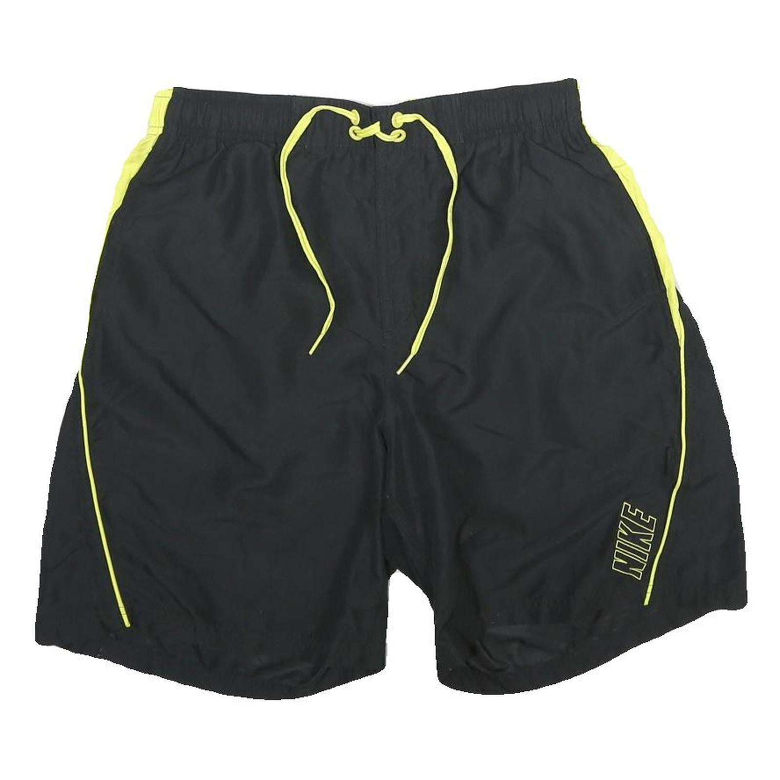 NIKE Mens Black & Yellow Sports Shorts M W30 Quick Dry Polyester Refurbished - N/A refurbished available on Cerqular