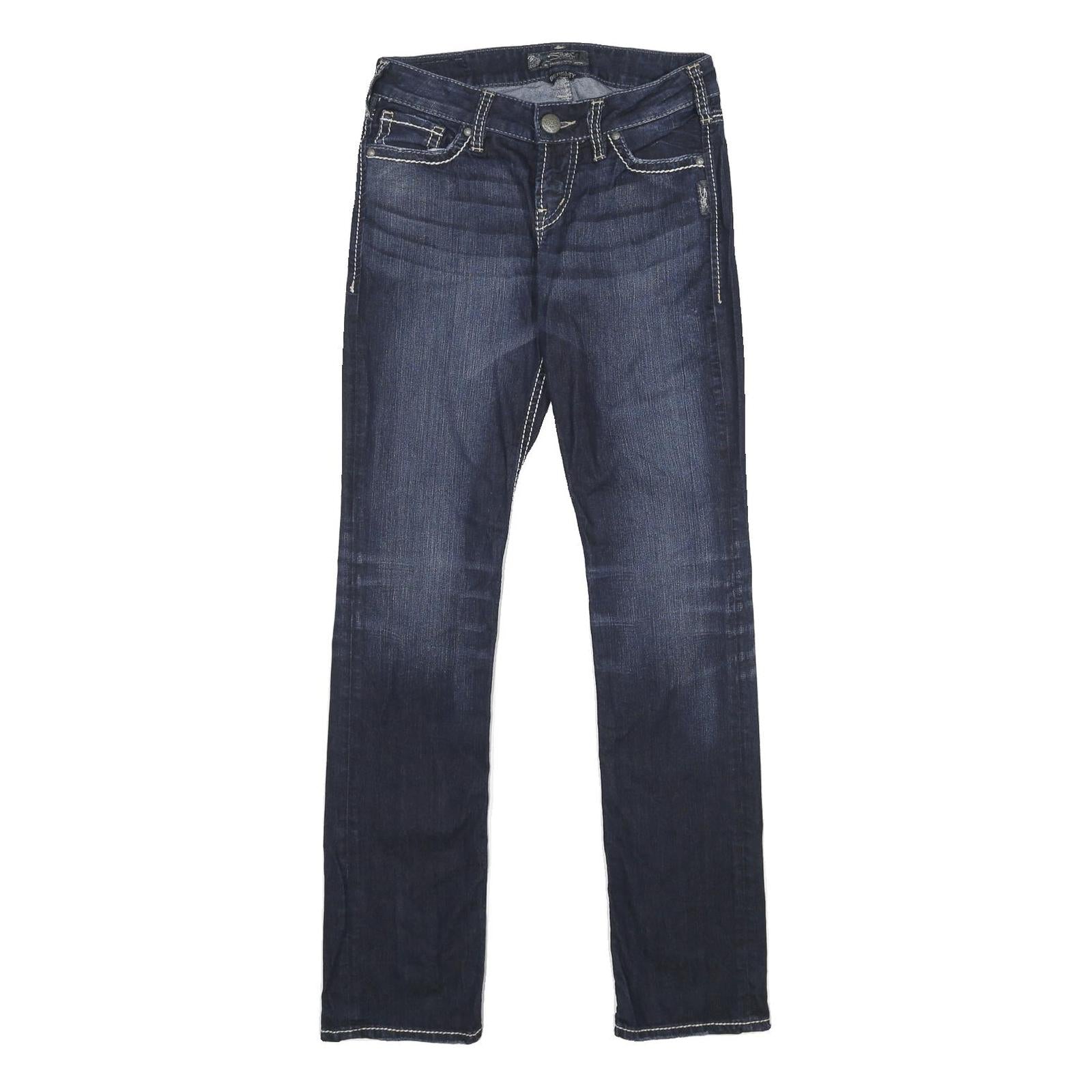 SILVER JEANS CO Womens Slim Blue Denim Jeans W27 L32 Stylish Stitching Zip Refurbished - N/A refurbished available on Cerqular