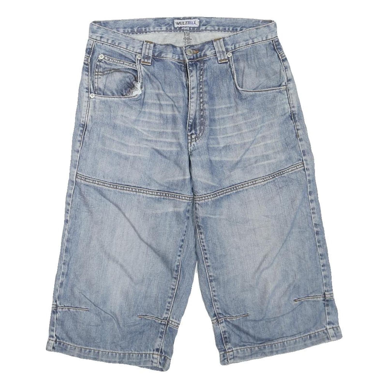 MULTIBLU Mens Shorts Blue Denim Style S W28 Casual Cotton Blend Relaxed Fit Refurbished - N/A refurbished available on Cerqular