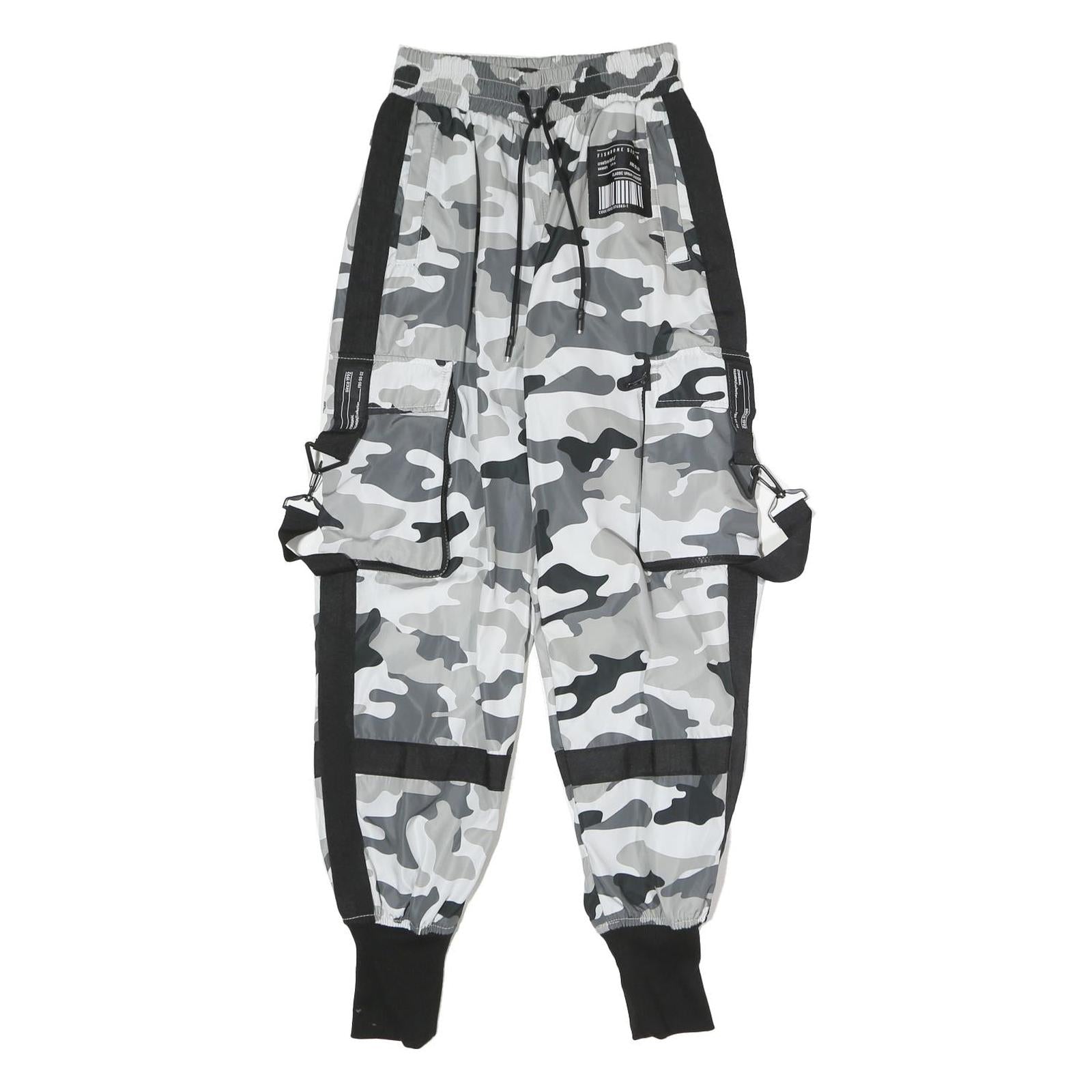 FB SISTERS Womens Polyester Grey & Black Camouflage Regular Tapered Trousers W22 Refurbished - N/A refurbished available on Cerqular