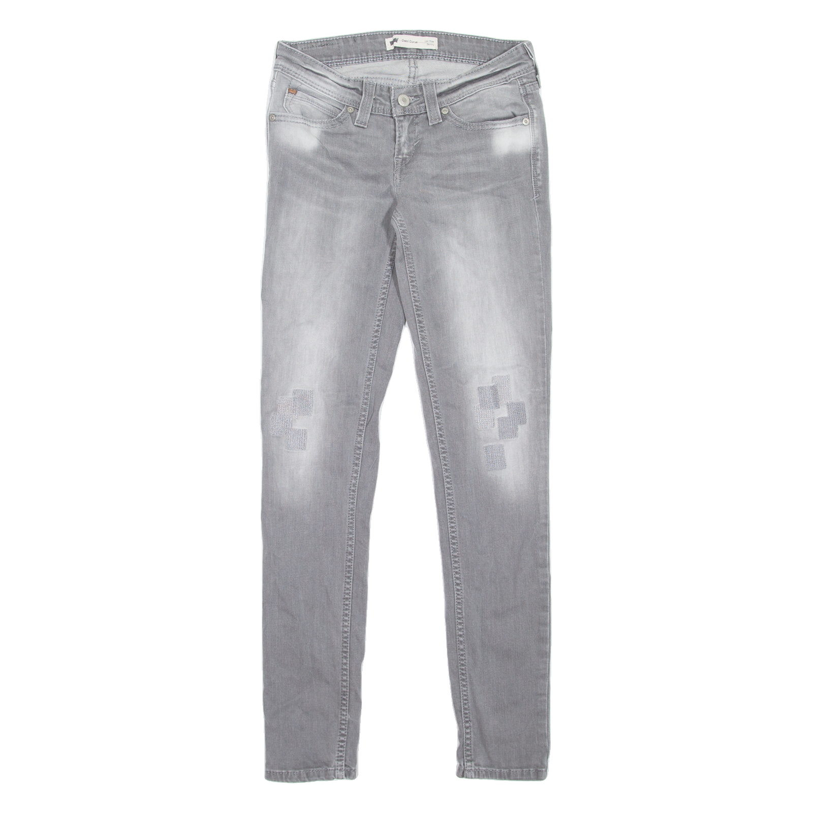 LEVI'S Low Rise Womens Jeans Grey Slim Skinny Stone Wash W25 L32 Refurbished - N/A refurbished available on Cerqular