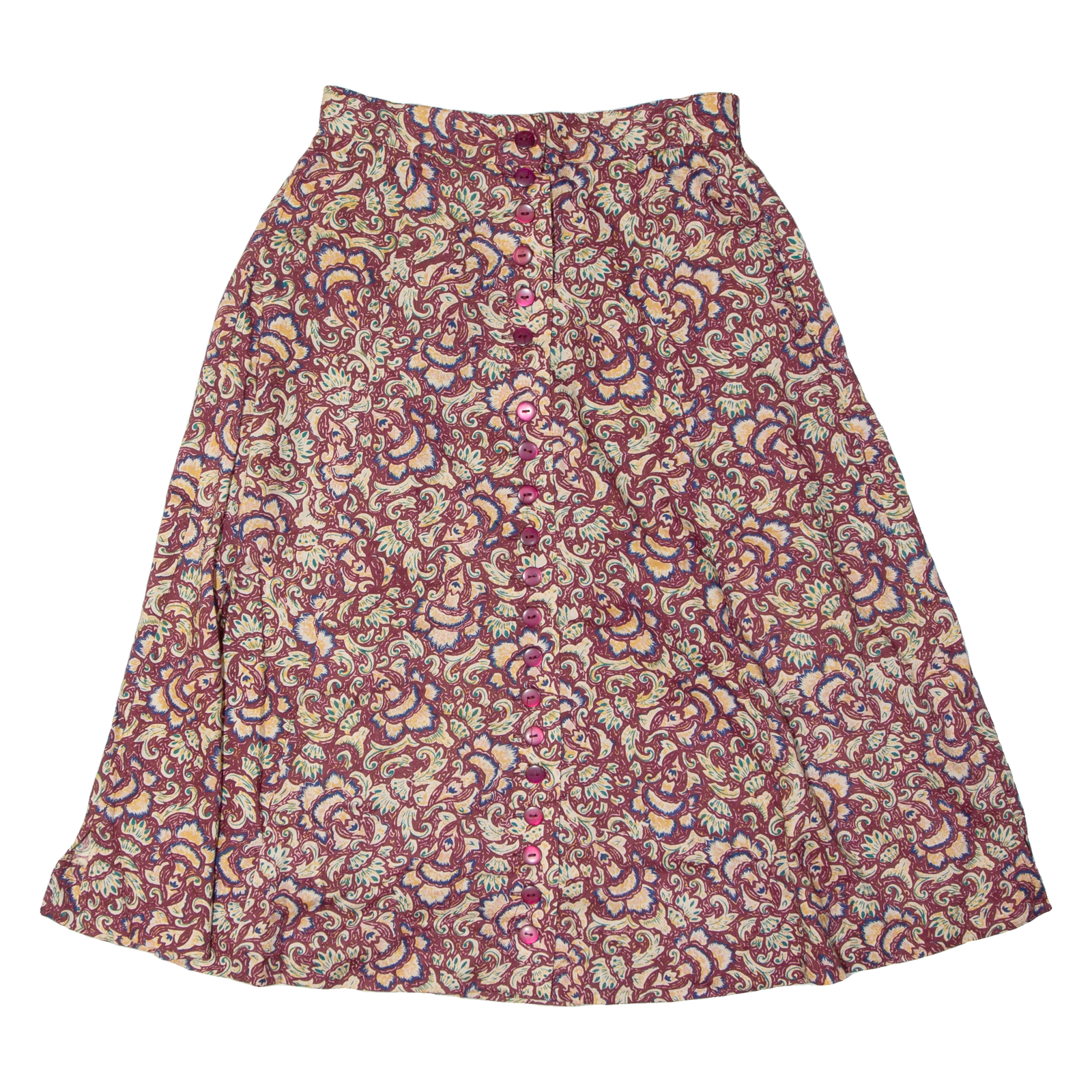 LOUISE PARIS Womens A-Line Skirt Maroon Knee Length Floral M Refurbished - N/A refurbished available on Cerqular