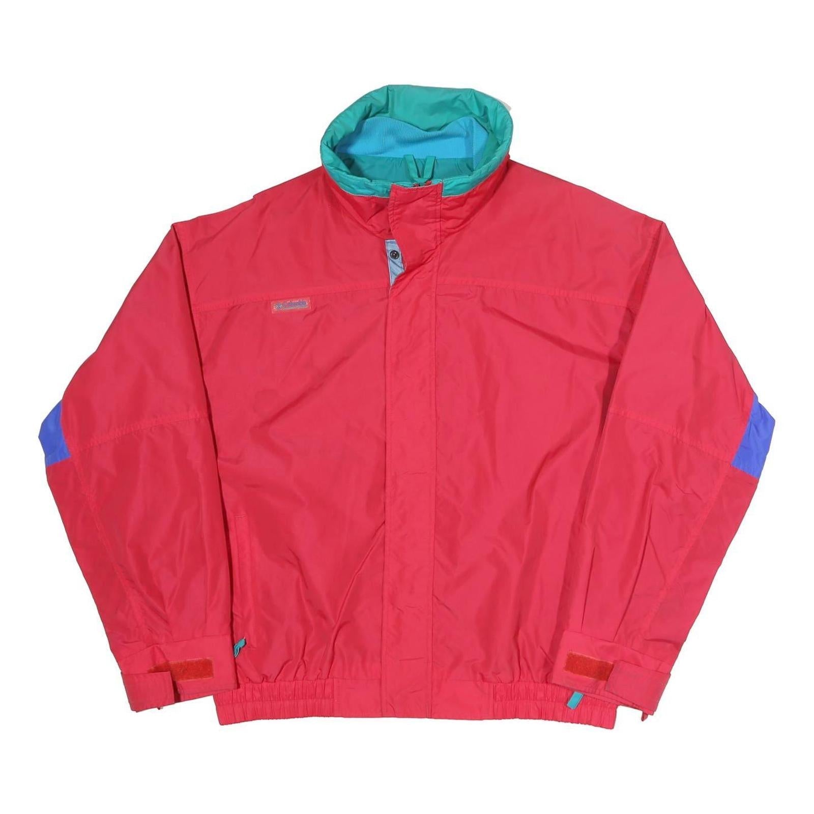 COLUMBIA Mens Red & Blue Outdoor Jacket L Polyester Blend Zip Bugaboo Refurbished - N/A refurbished available on Cerqular