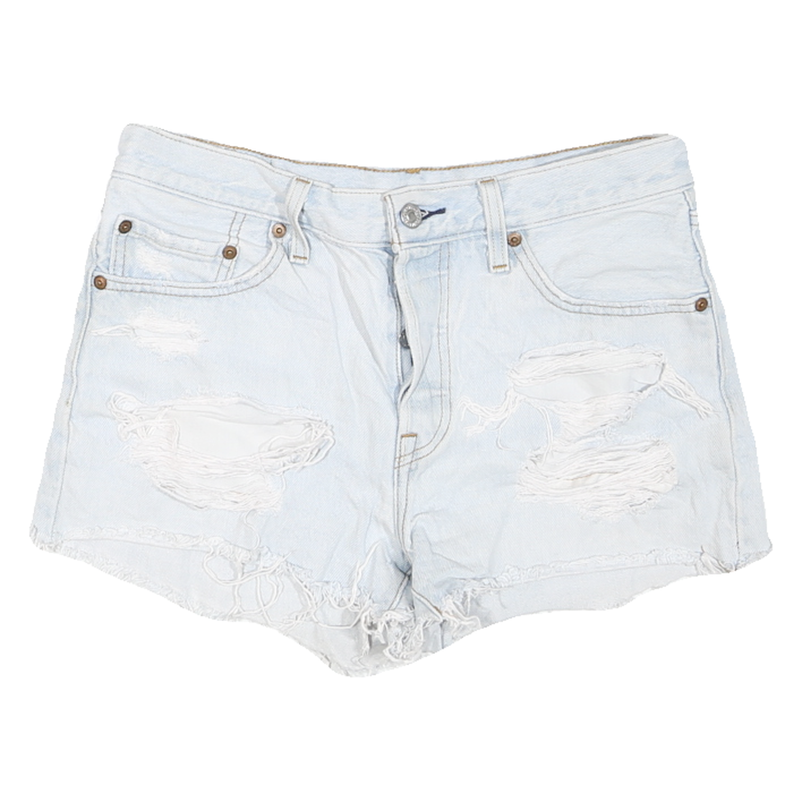 LEVI'S Womens Shorts Blue Cut-Off Distressed S W30 Casual Denim Summer Refurbished - N/A refurbished available on Cerqular