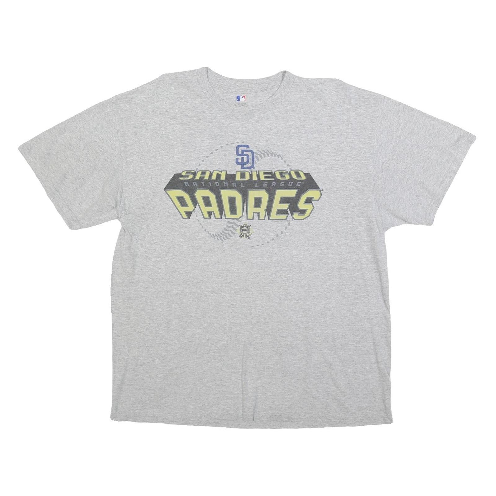 MLB Mens Grey San Diego Padres Graphic T-Shirt XL Short Sleeve Crew Neck Refurbished - N/A refurbished available on Cerqular