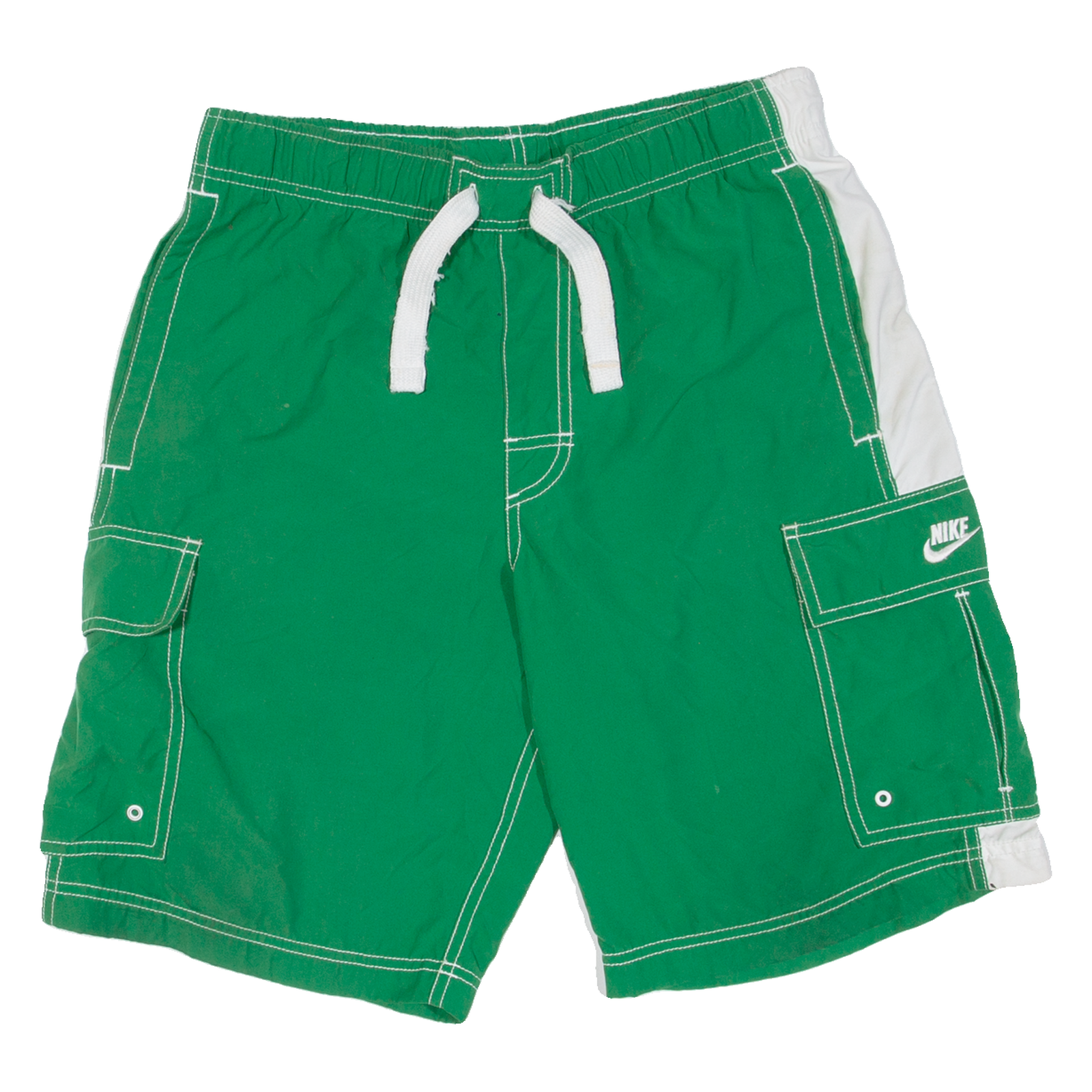 NIKE Mens Sports Shorts Green Relaxed S W30 Refurbished - N/A refurbished available on Cerqular