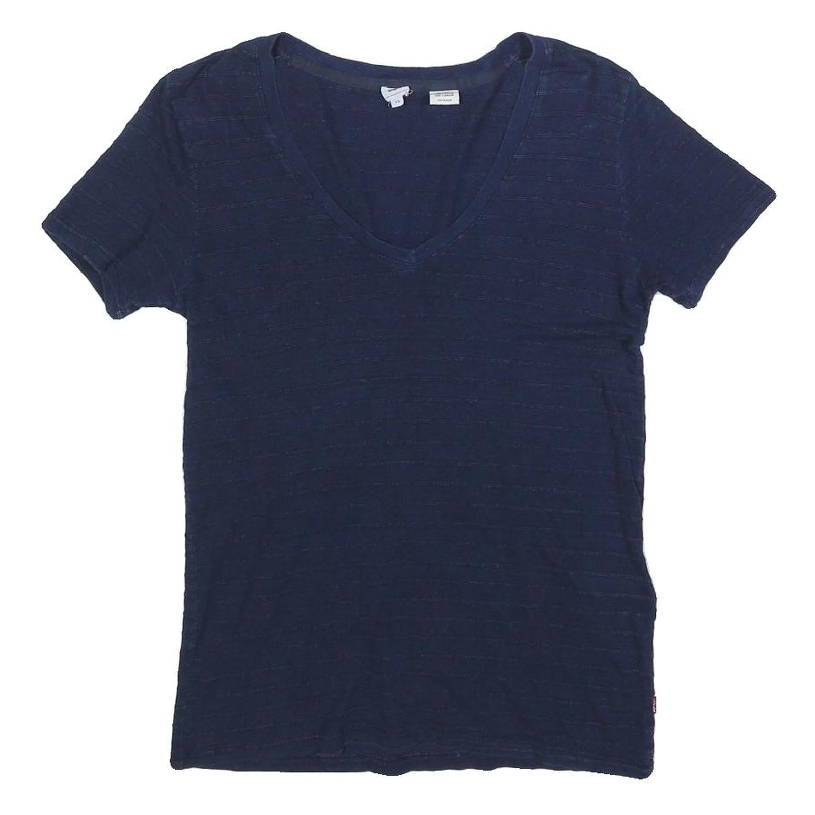 LEVI'S Womens Blue Basic Top Short Sleeve V-Neck S Cotton Blend Casual Refurbished - N/A refurbished available on Cerqular