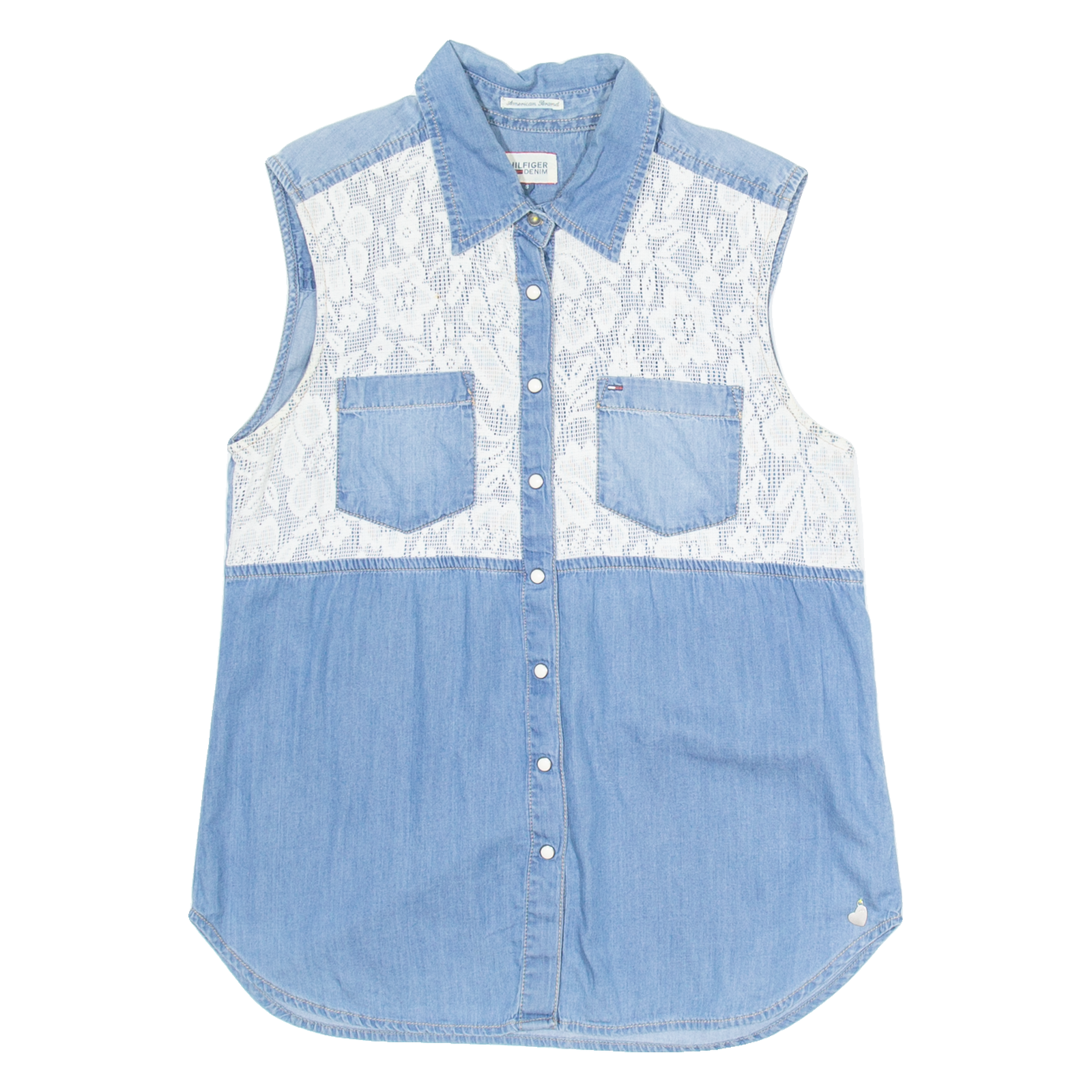 TOMMY HILFIGER Womens Plain Shirt Blue Sleeveless S Refurbished - N/A refurbished available on Cerqular