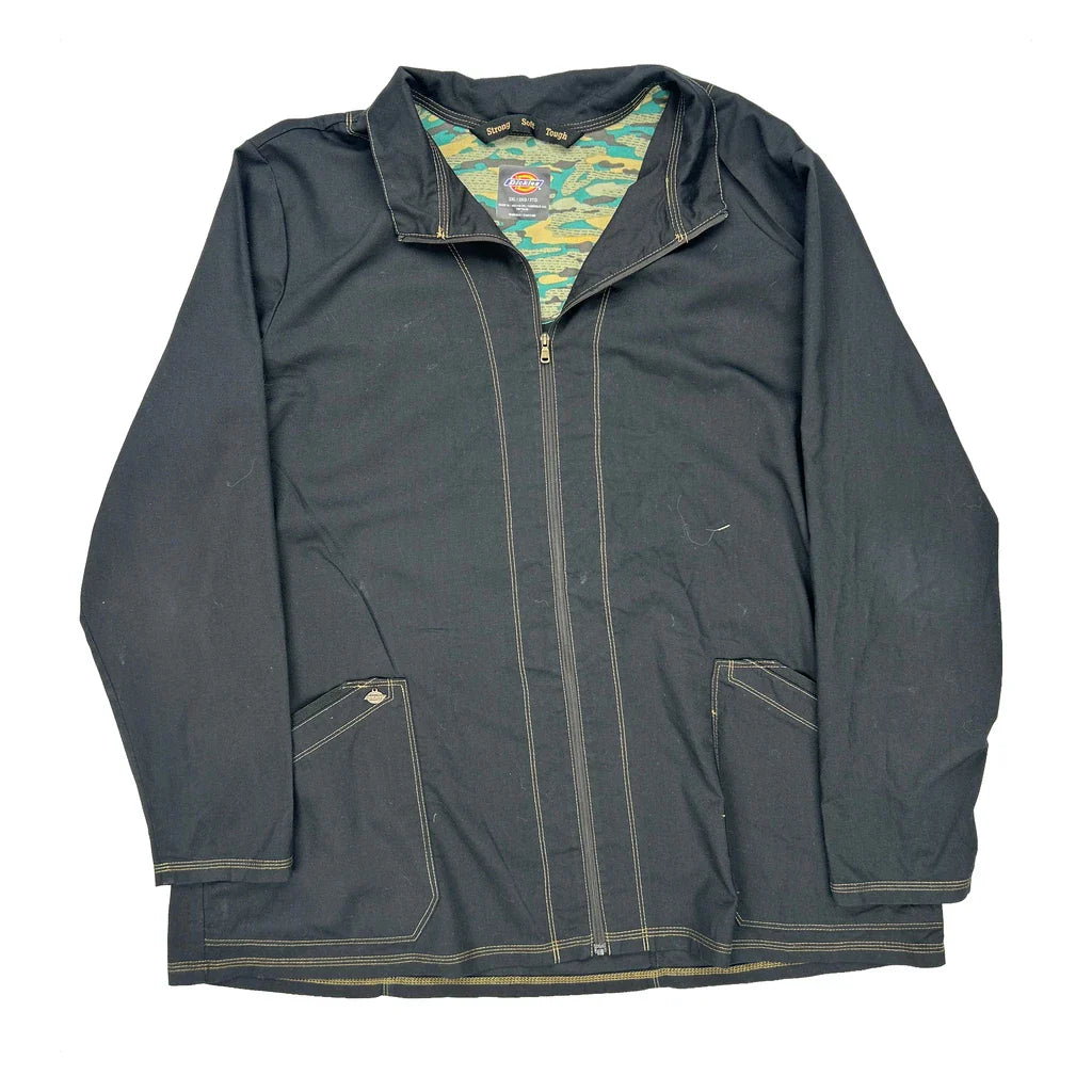 Dickies Jacket - 2XL Black Cotton Blend Refurbished - Thrifted (note: this is a term often used to describe second- refurbished available on Cerqular