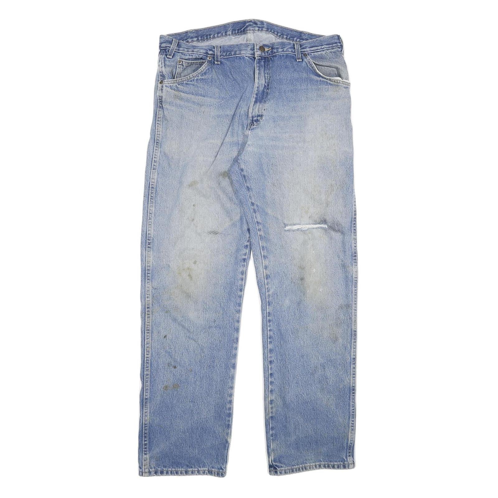 DICKIES Mens Regular Fit Light Blue Denim Jeans W36 L33 Workwear Zip Closure Refurbished - N/A refurbished available on Cerqular