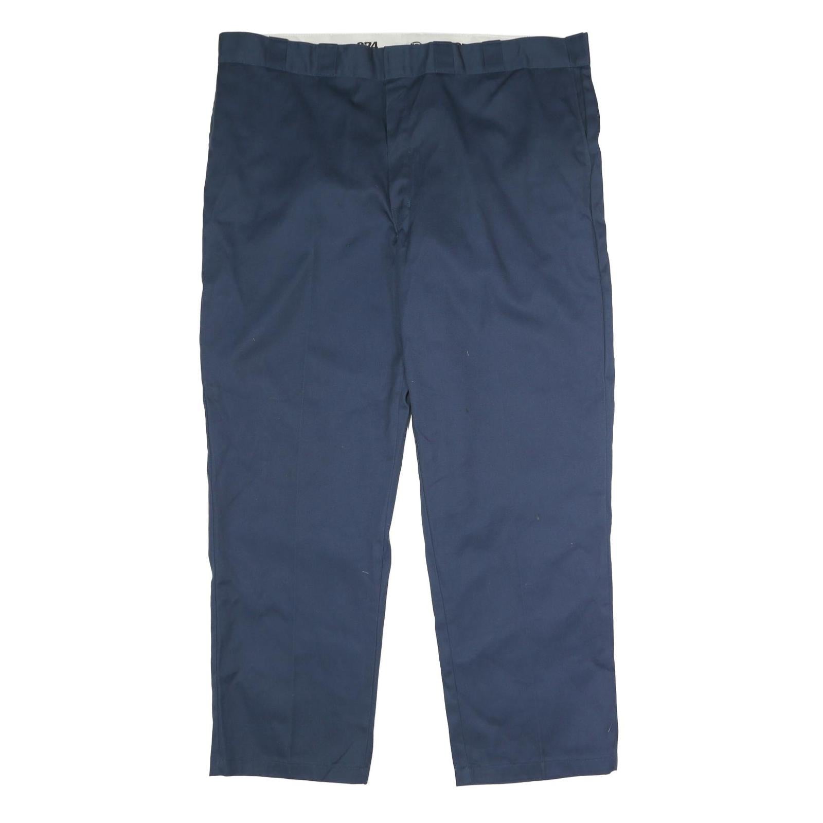 DICKIES Mens Polyester Blend Navy Classic Straight Trousers W46 L32 Workwear Zip Refurbished - N/A refurbished available on Cerqular