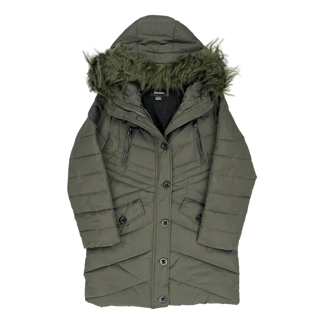 Diesel Puffer - Small Green Polyester Refurbished - Thrifted (note: this is a term often used to describe second- refurbished available on Cerqular