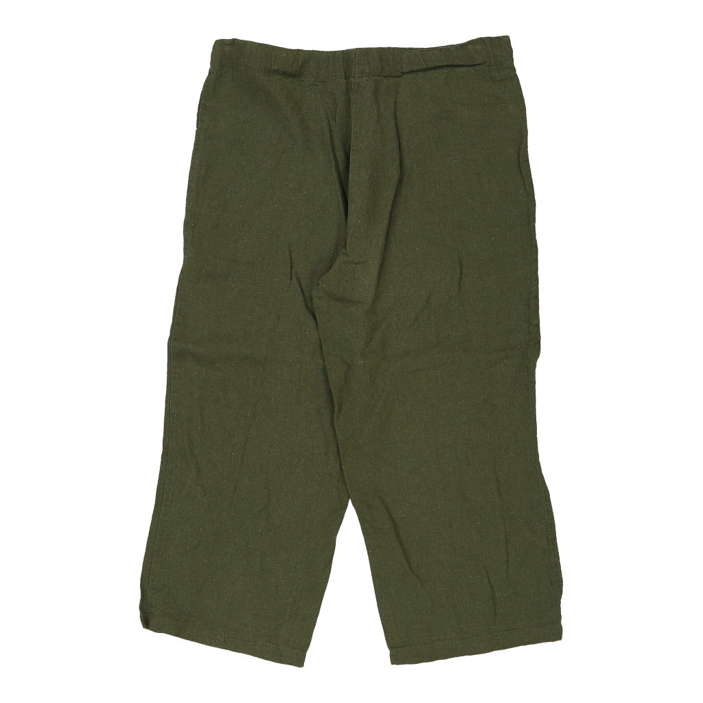 West Trousers - Medium Green Cotton Refurbished - Thrifted (note: this is a term often used to describe second- refurbished available on Cerqular