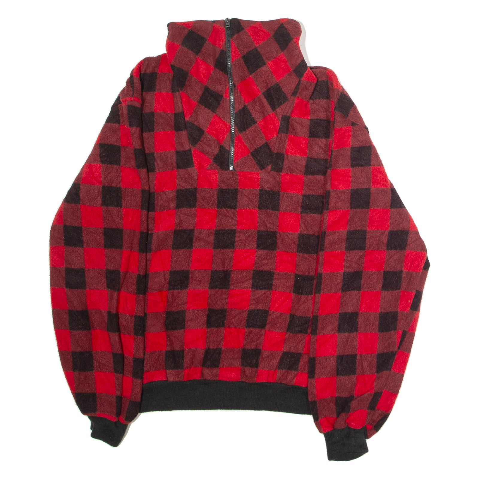 PACIFIC TRAIL Mens Patterned Fleece Red Check 1/4 Zip 90s XL Refurbished - N/A refurbished available on Cerqular