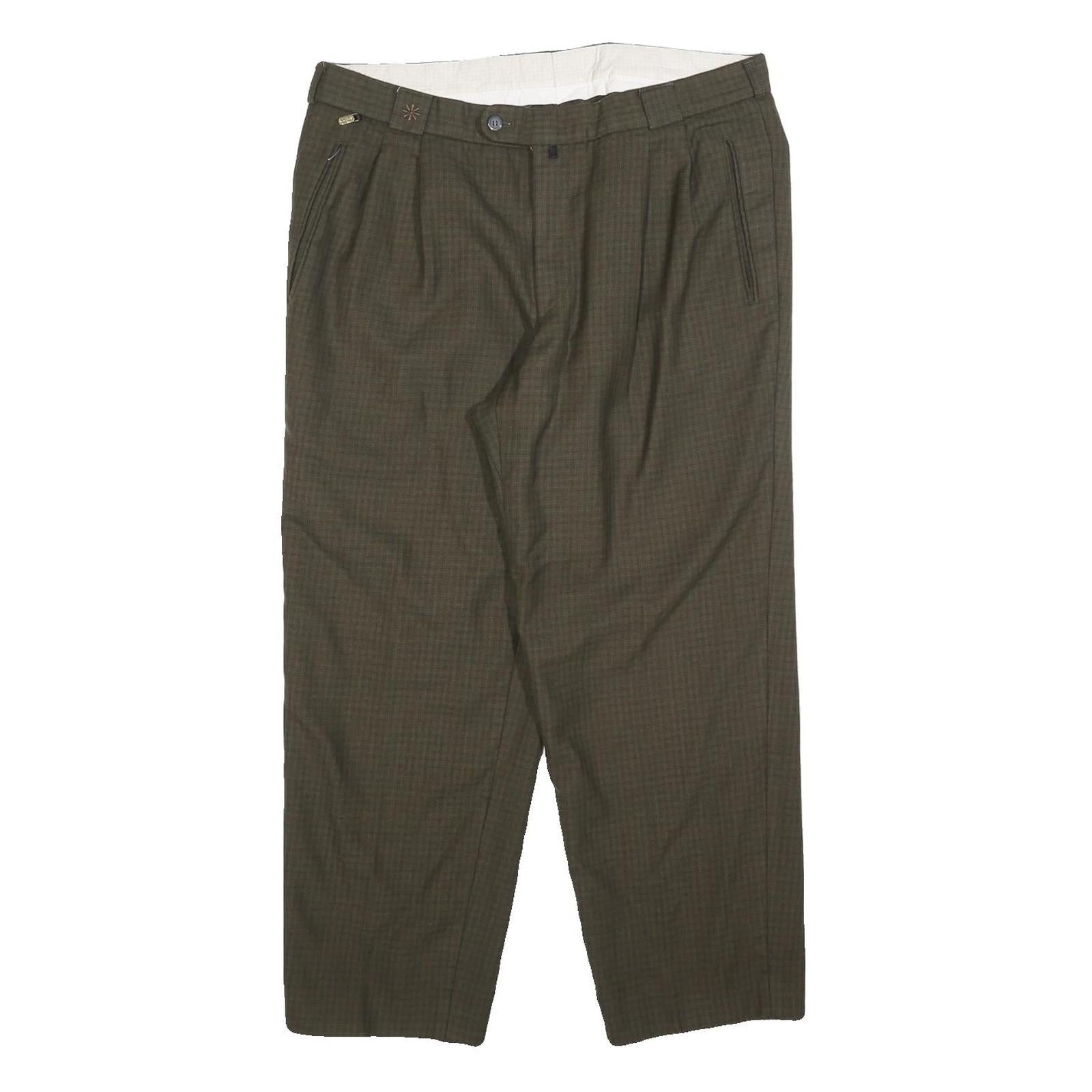 LINEA BERNARDO Mens Wool Blend Brown Regular Fit Straight Leg Trousers W34 L28 Refurbished - N/A refurbished available on Cerqular