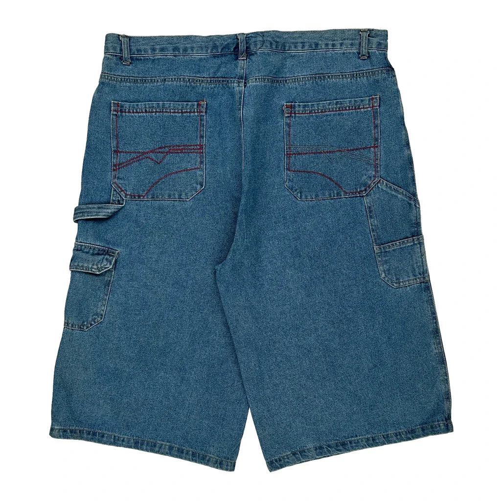 Buy Chams Carpenter Shorts - 40W 15L Blue Cotton Blend Refurbished - $45.01 Chams Carpenter Shorts - 40W 15L Blue Cotton Blend Refurbished - Thrifted (note: this is a term often used to describe second- refurbished available on Cerqular