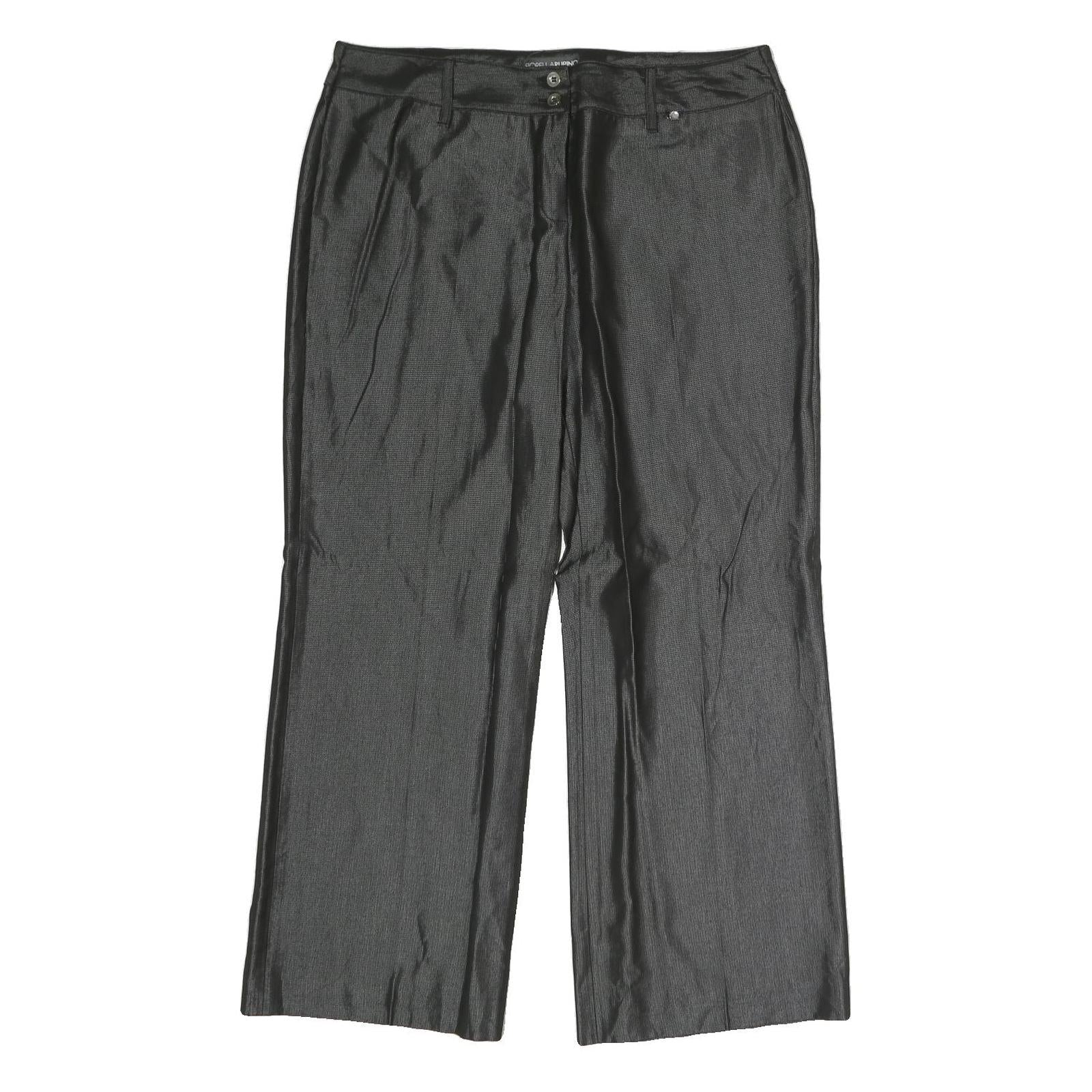 FLORRELARUBINO Womens Cotton Blend Black Regular Straight Trousers W34 L27 Refurbished - N/A refurbished available on Cerqular