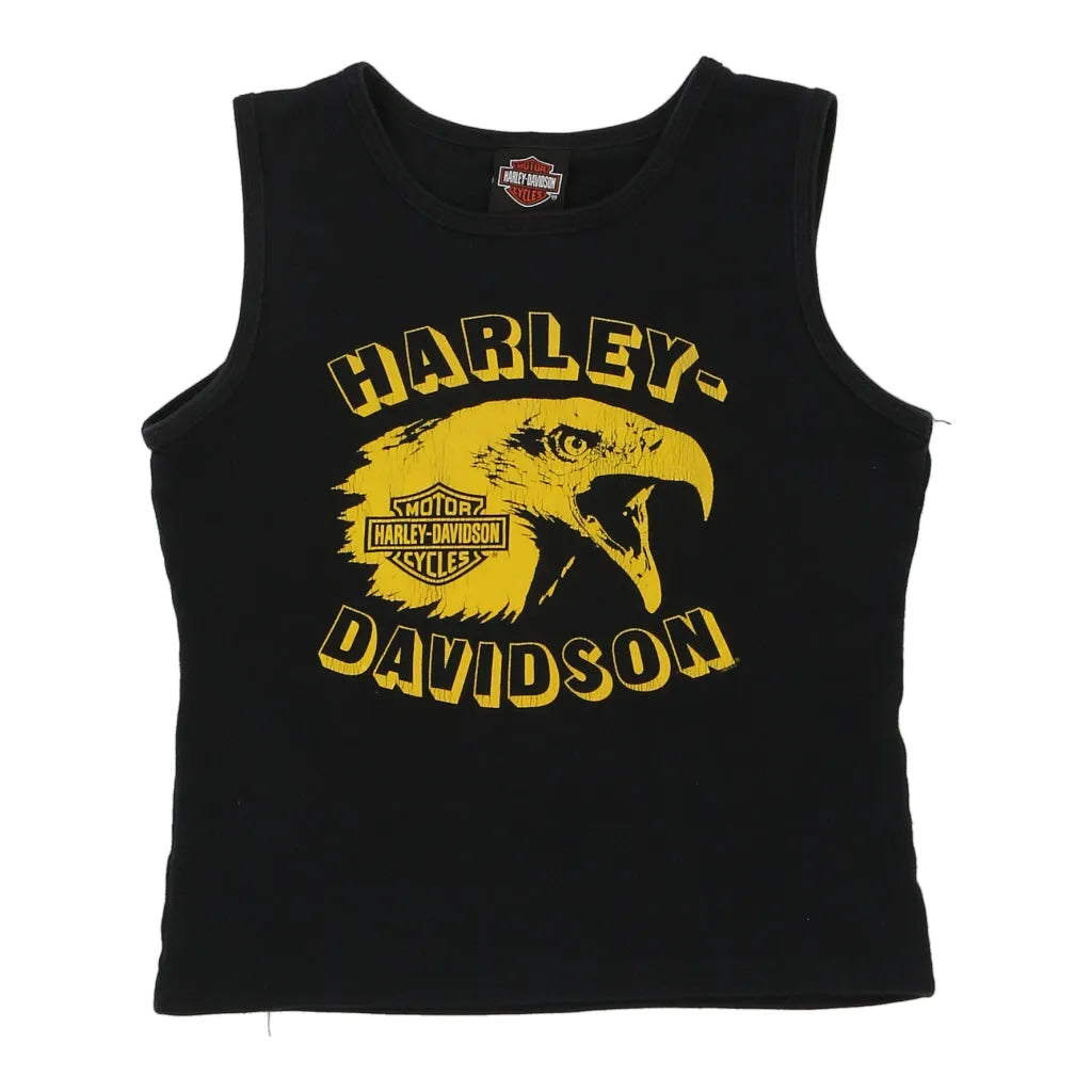 Atlanta Georgia Harley Davidson Top - Small Black Cotton | Size: small Refurbished - Thrifted (note: this is a term often used to describe second- refurbished available on Cerqular
