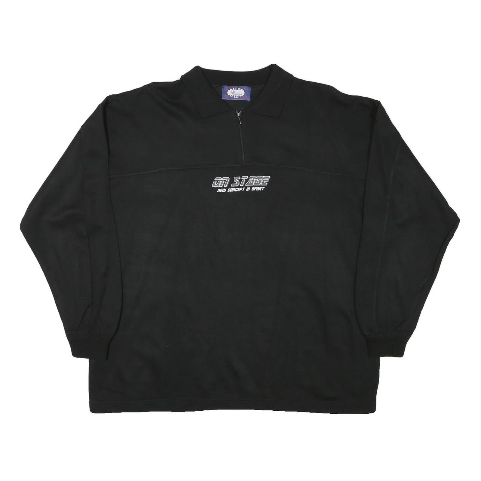 SPORT COMFORT Mens Black 1/4 Zip Sweatshirt L Polyester Sport Casual Pullover Refurbished - N/A refurbished available on Cerqular