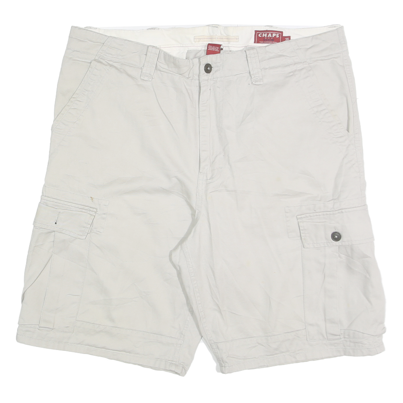 CHAPS Mens Cotton Blend White Cargo Shorts XL W40 Relaxed Fit Pockets Refurbished - N/A refurbished available on Cerqular